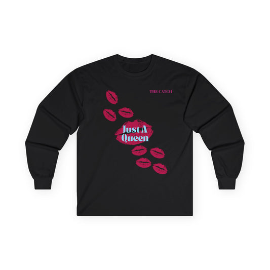 Just A Queen Long Sleeve Tee - Stylish Women's Cotton Shirt