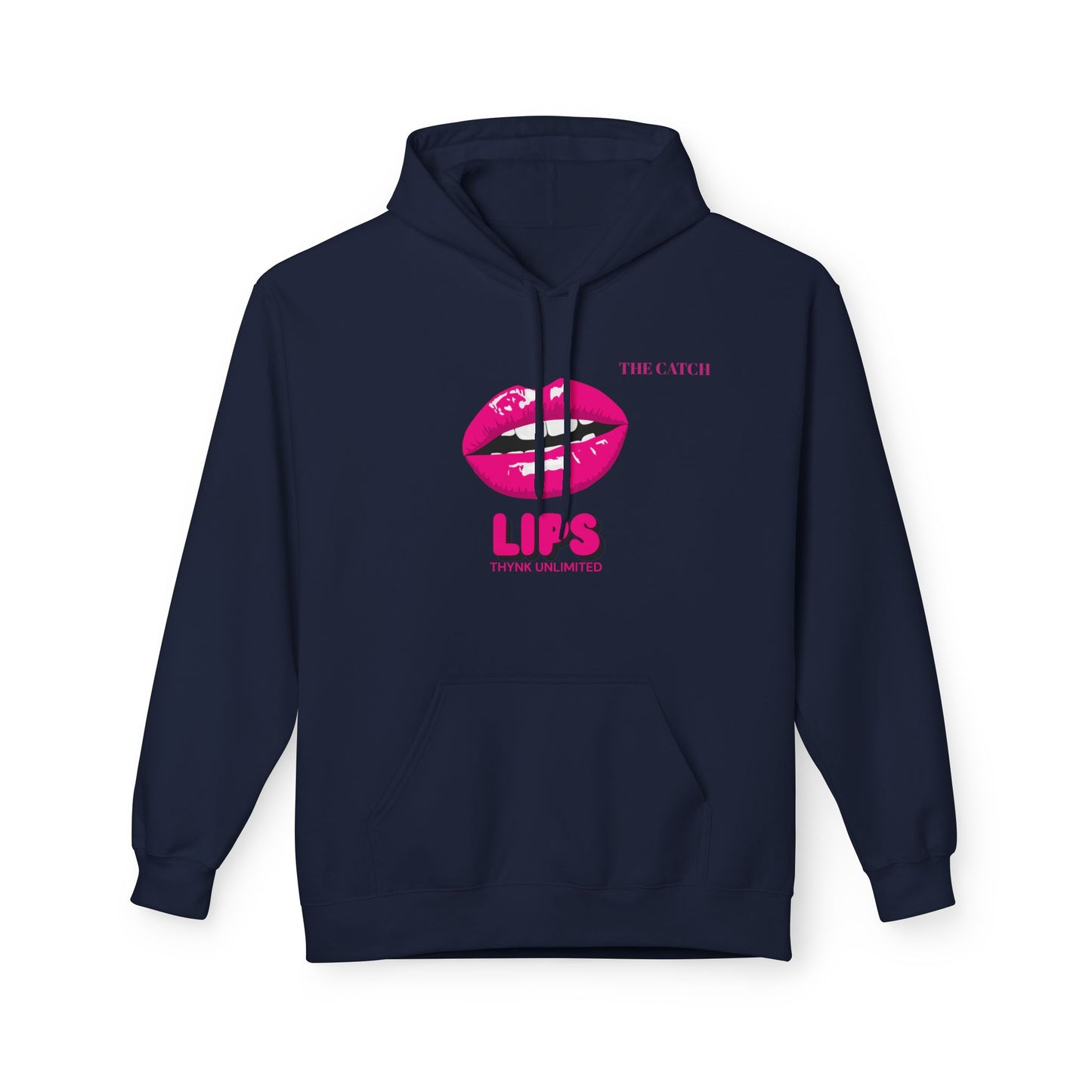 Fleece Hoodie with Chic Lip Design - Perfect for Casual Outings and Gifts