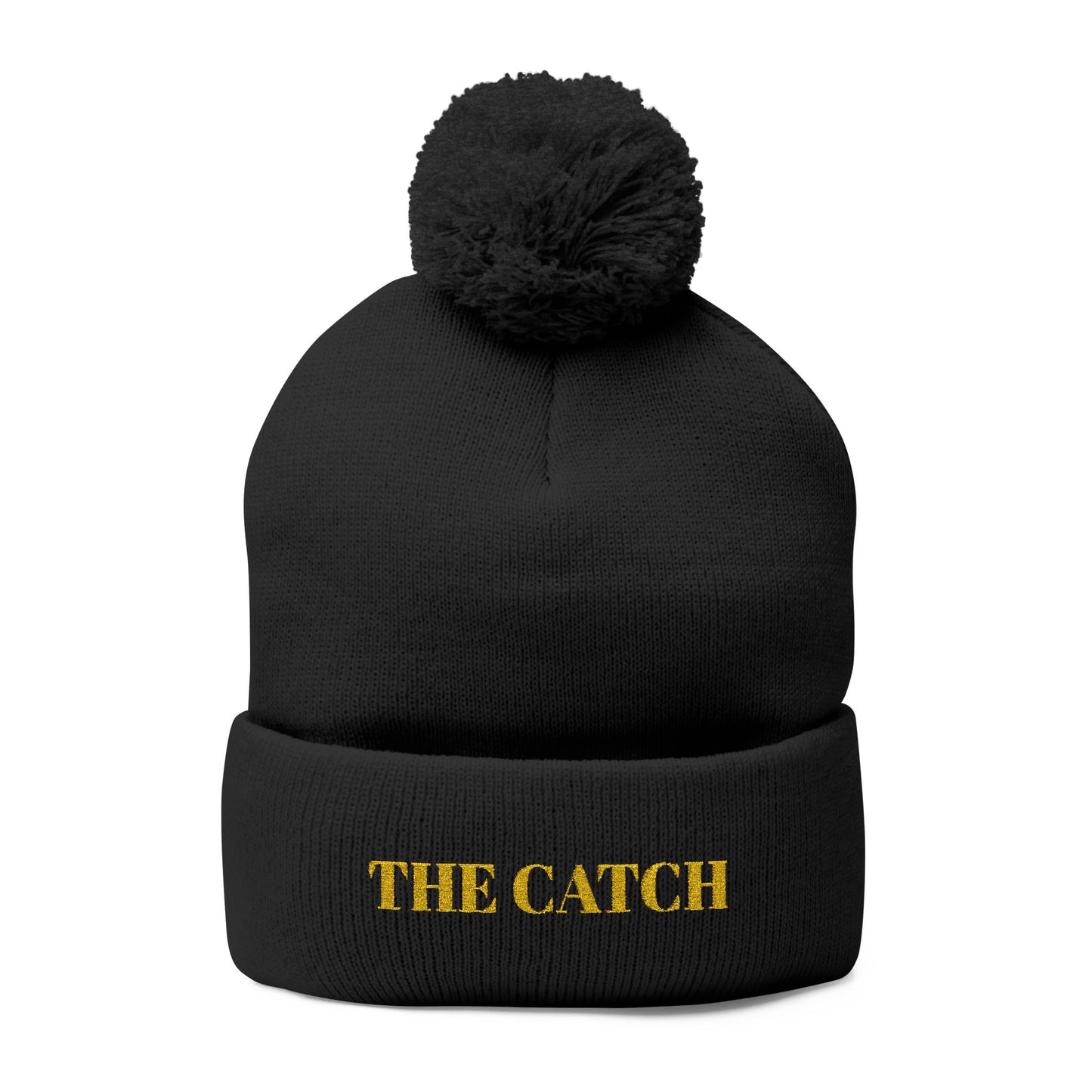 Cozy Embroidered Pom-Pom Knit Cap, - THE CATCH