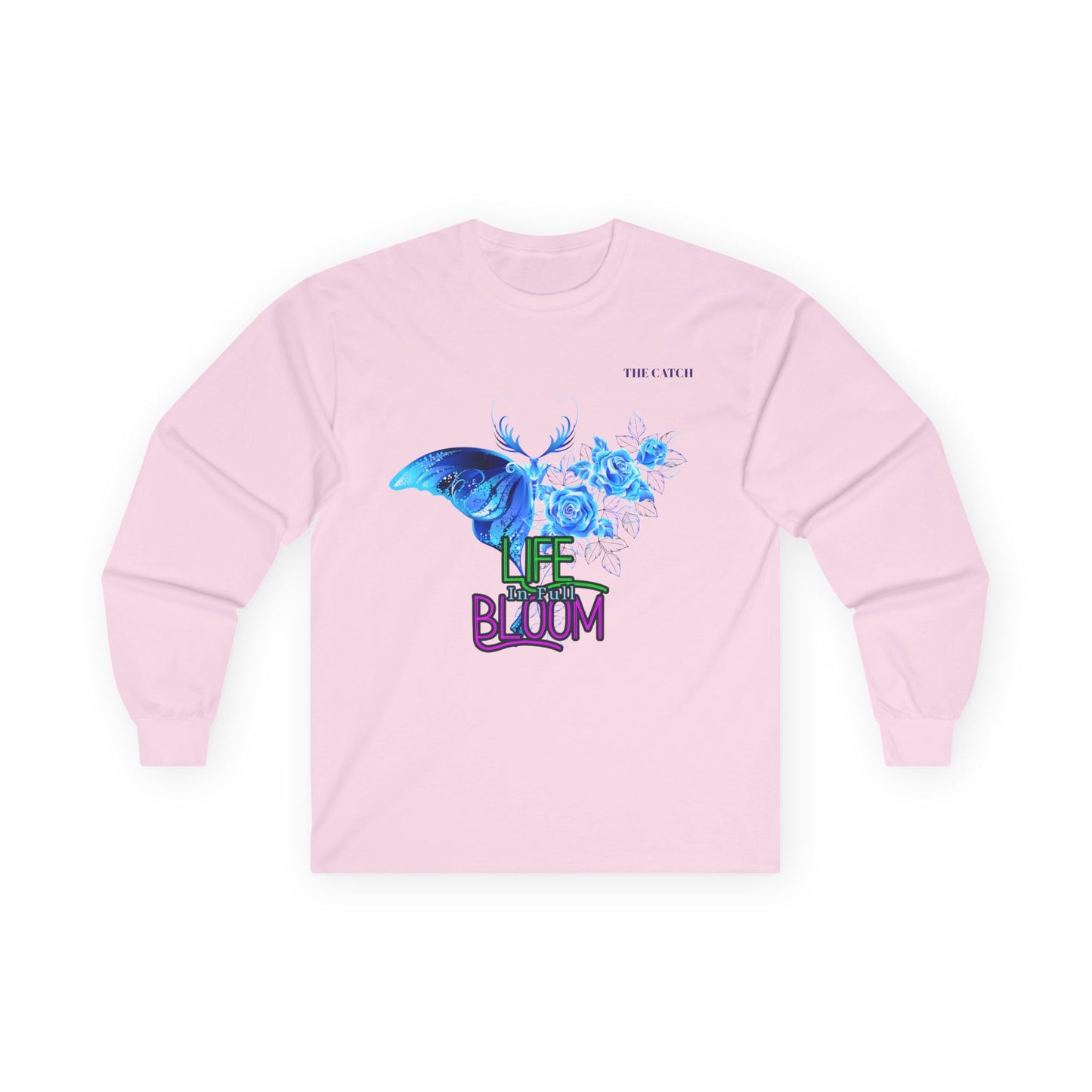 Women's Long Sleeve Tee - "Life in Bloom" Butterfly Design - THE CATCH