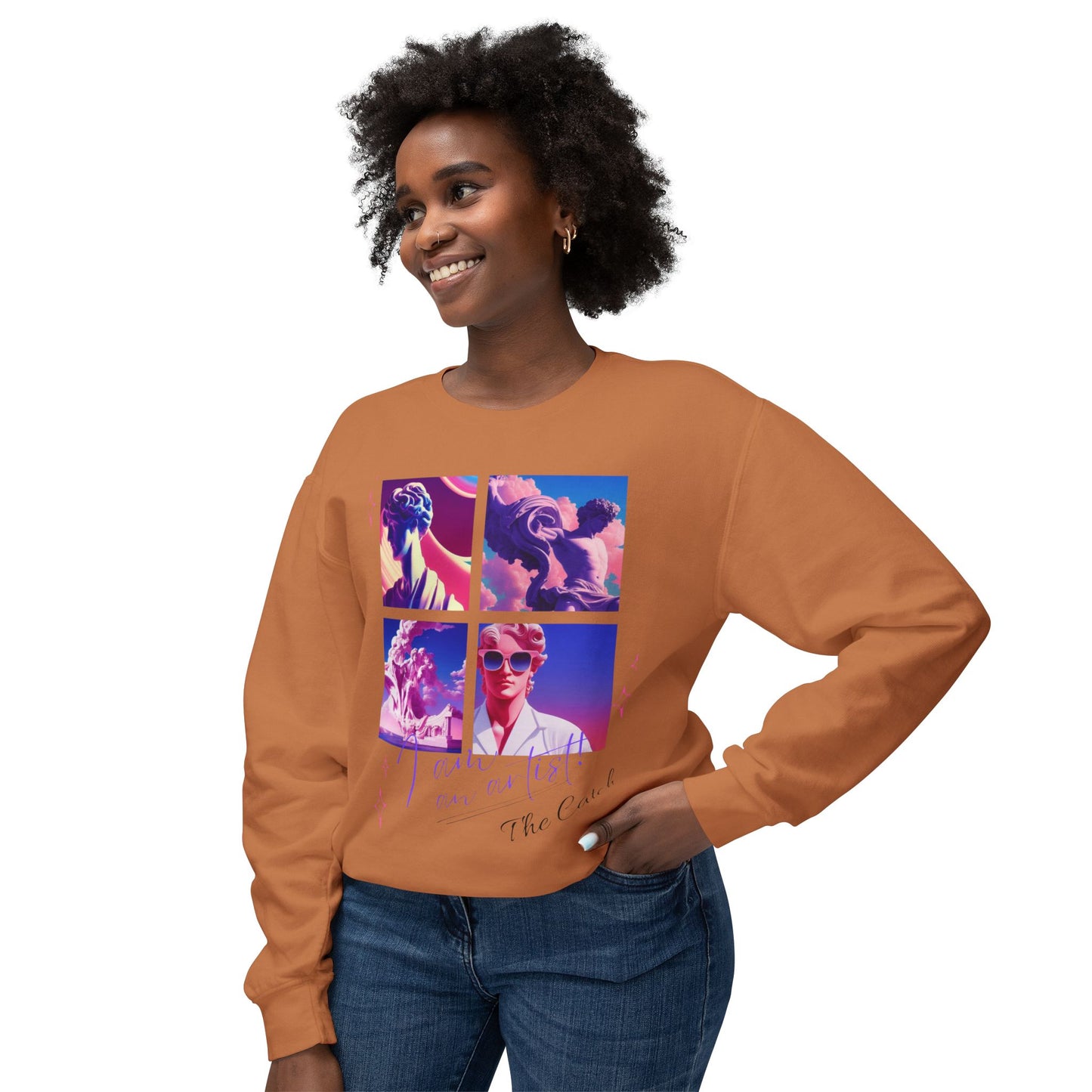 Artistic Crewneck Sweatshirt - "The Catch" Graphic Design - THE CATCH