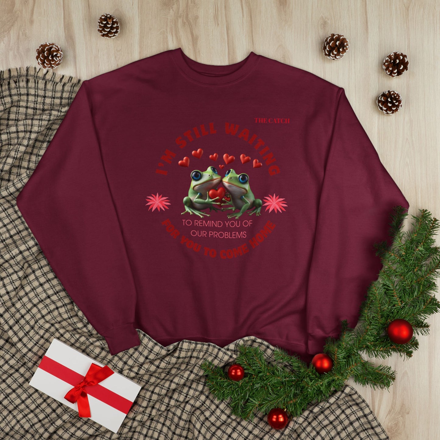 Eco-Friendly Frog Crewneck Sweatshirt - "I’m Still Waiting for You to Come Home"
