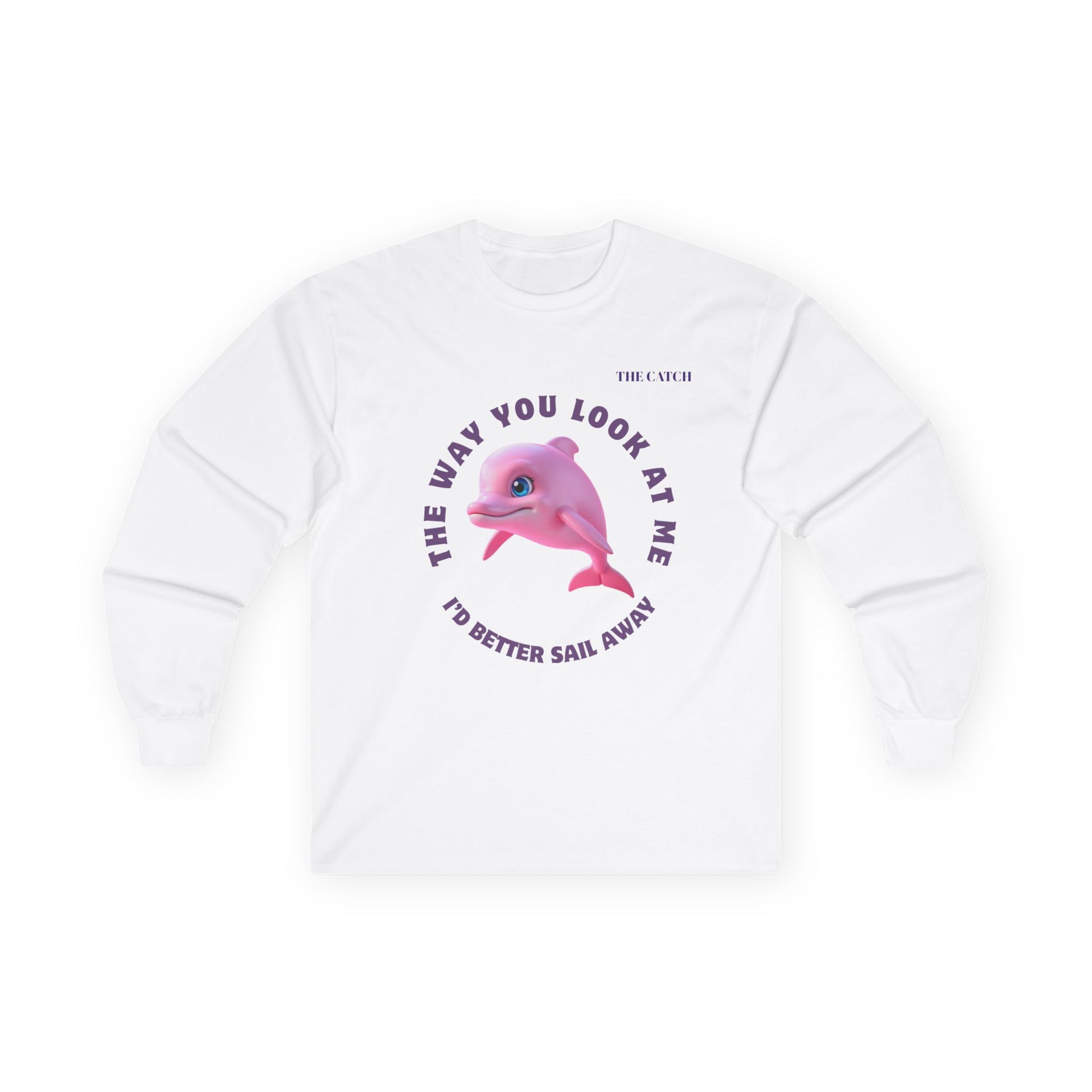 Whimsical Dolphin Long Sleeve Tee - Perfect for Nautical Lovers - THE CATCH
