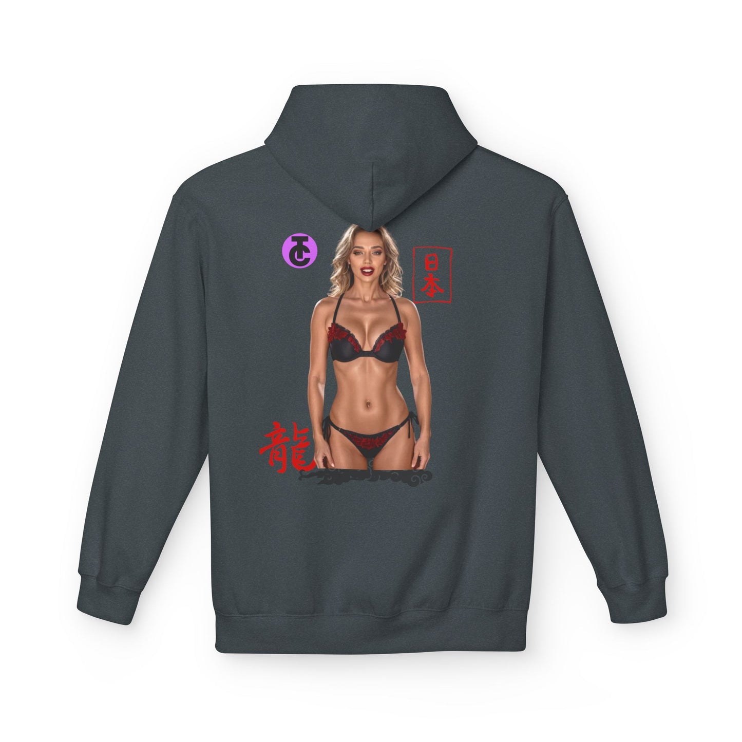 Midweight Softstyle Fleece Hoodie - Vibrant Japanese-Inspired Design