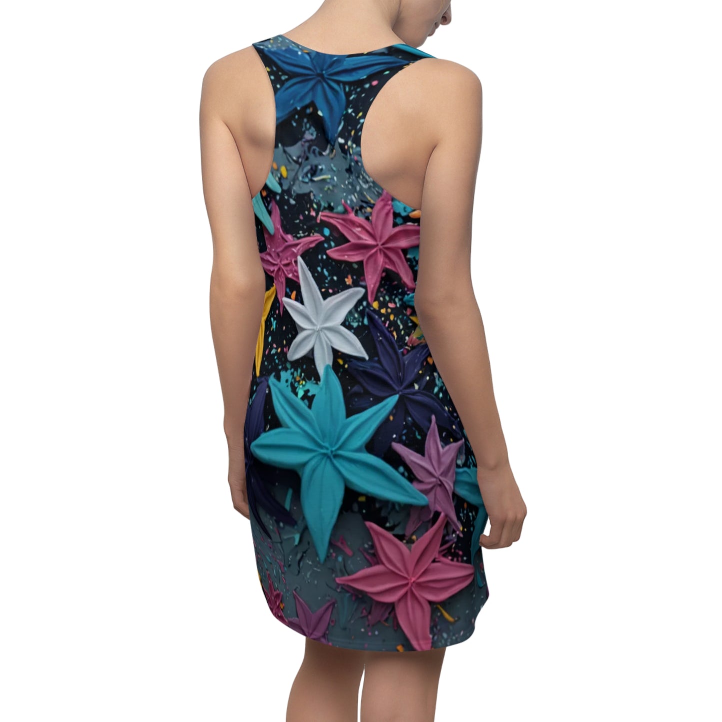 Vibrant Floral Racerback Dress for Women, Summer Dress, Casual Wear, Beach Outfit, Festival Dress, Everyday Style - THE CATCH