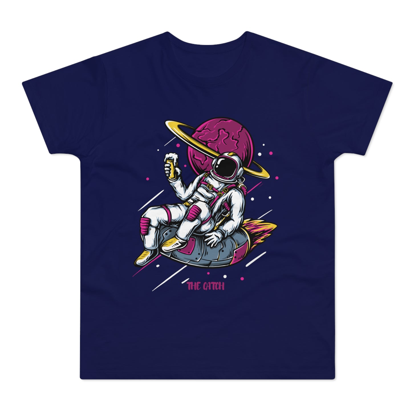 Cosmic Adventure Men's T-Shirt - Retro Astronaut Design