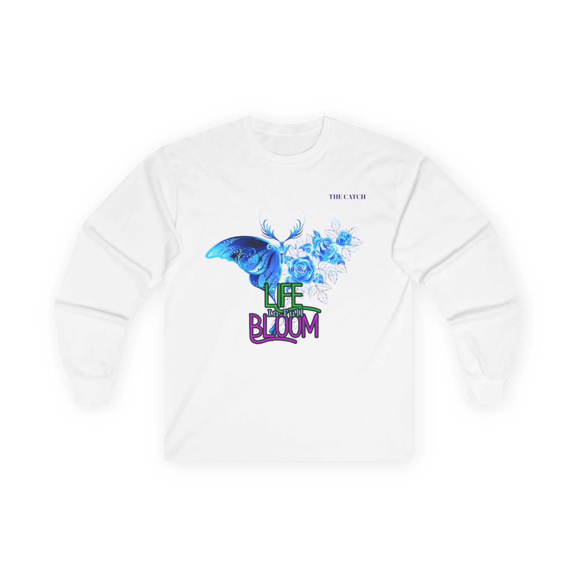 Women's Long Sleeve Tee - "Life in Bloom" Butterfly Design - THE CATCH