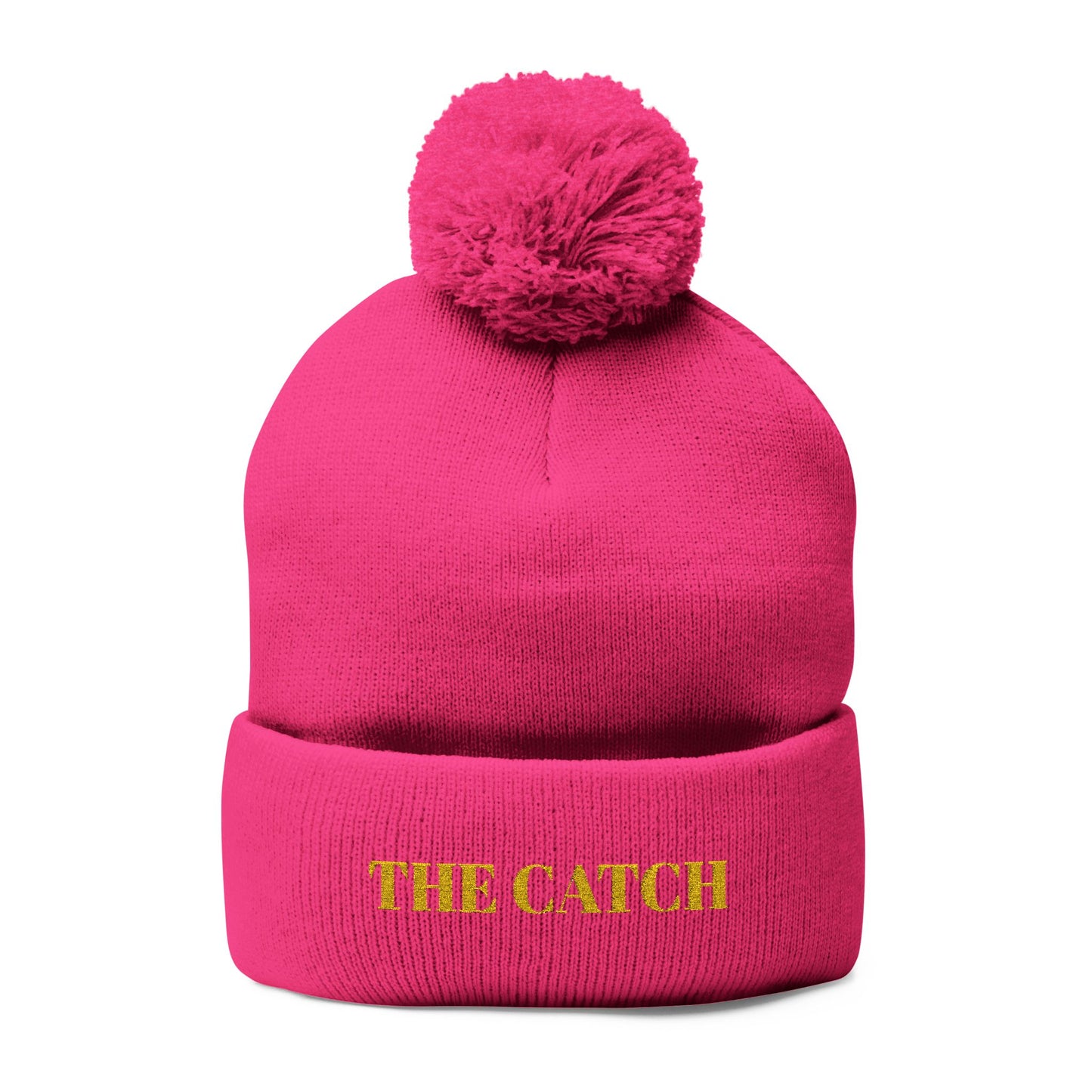 Cozy Embroidered Pom-Pom Knit Cap, - THE CATCH