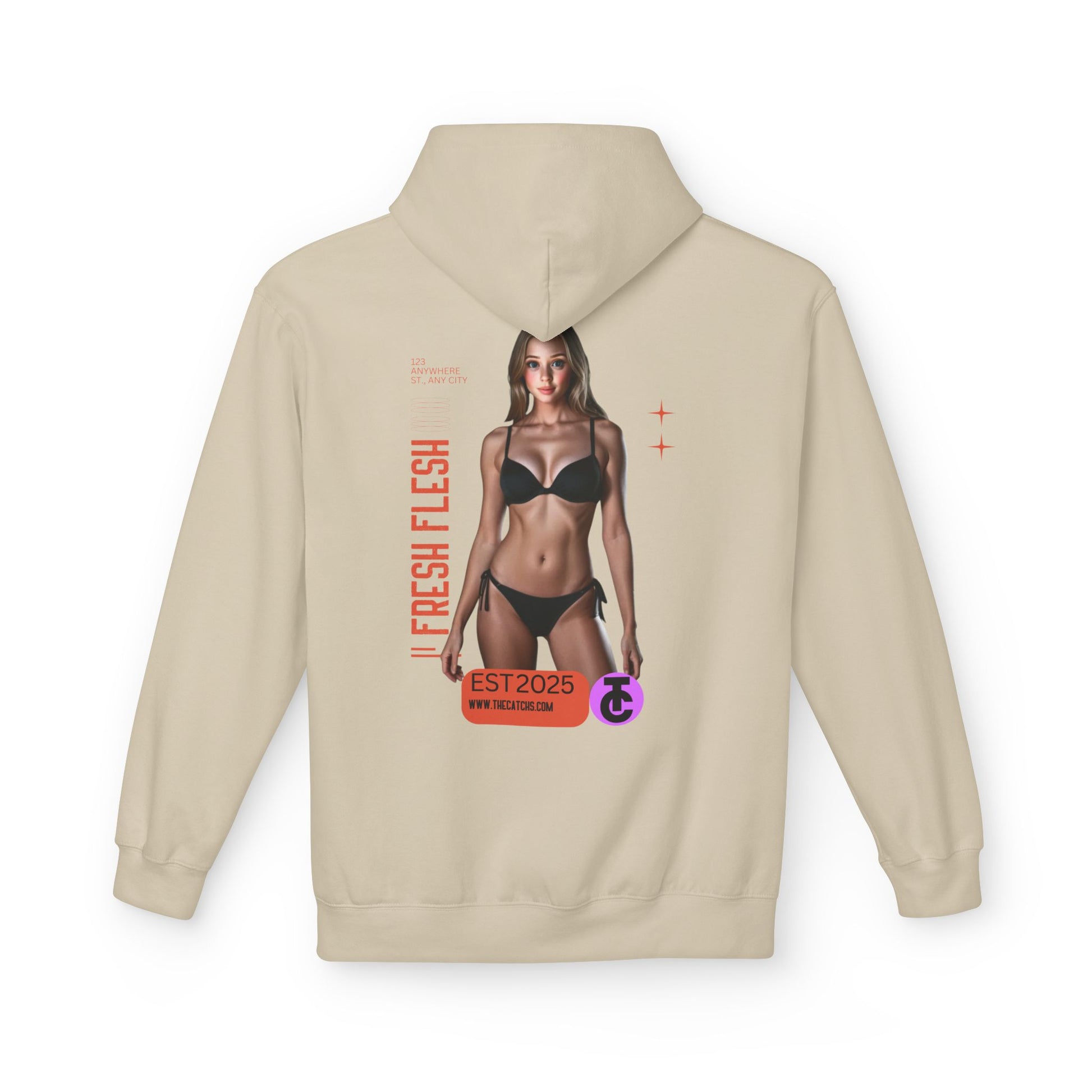 Fresh Flesh Graphic Hoodie for Trendsetters Midweight Fleece Sweatshirt - THE CATCH