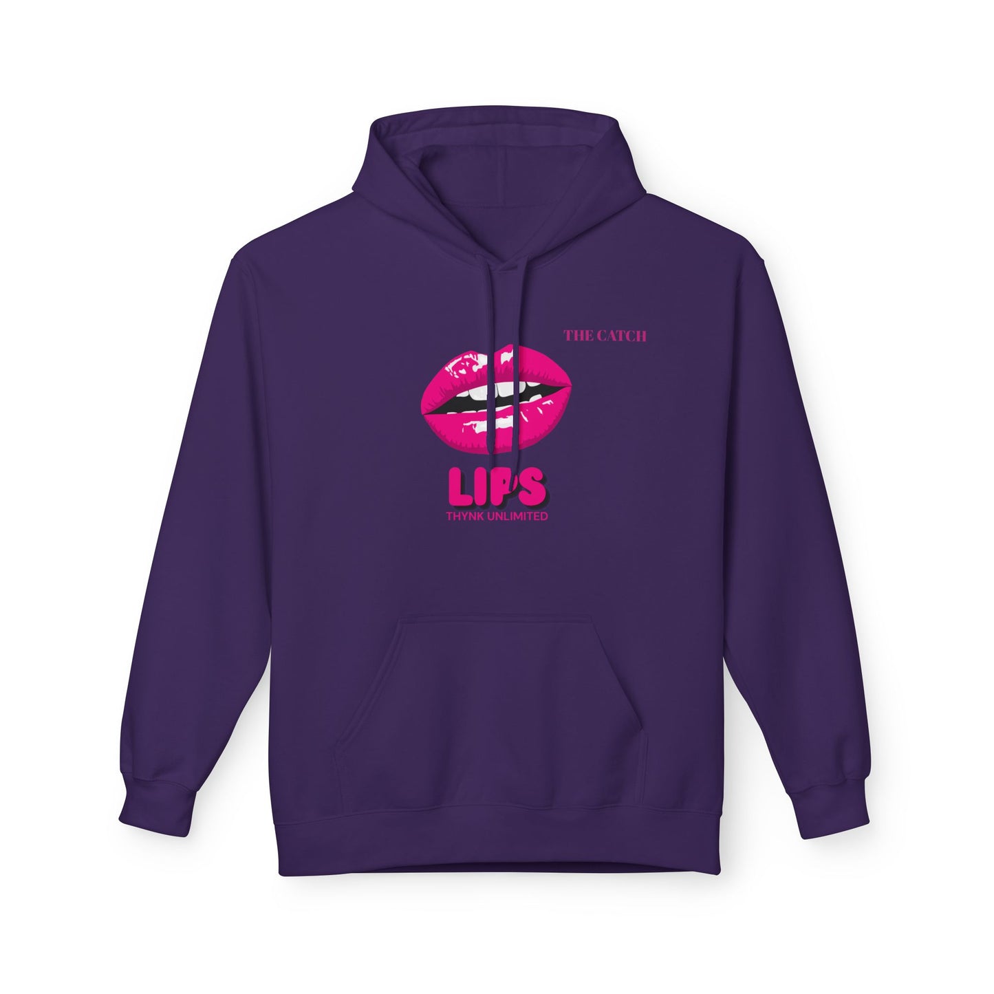 Fleece Hoodie with Chic Lip Design - Perfect for Casual Outings and Gifts