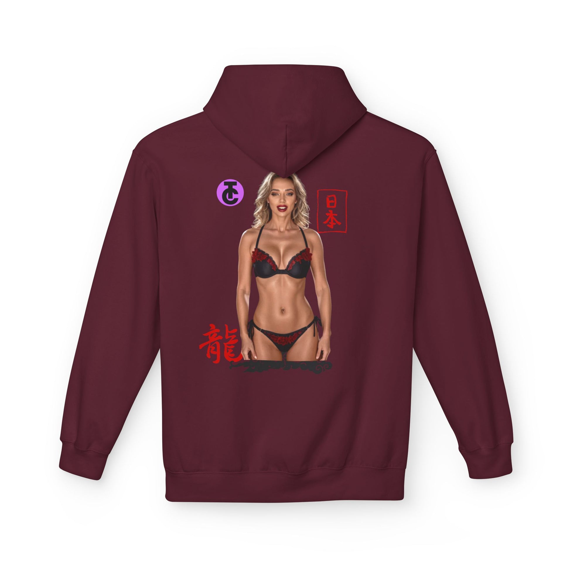 Midweight Softstyle Fleece Hoodie - Vibrant Japanese-Inspired Design - THE CATCH