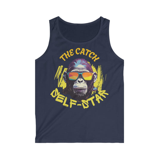 Men's Self-Star Monkey Tank Top - Trendy Graphic Tee for Summer Fun