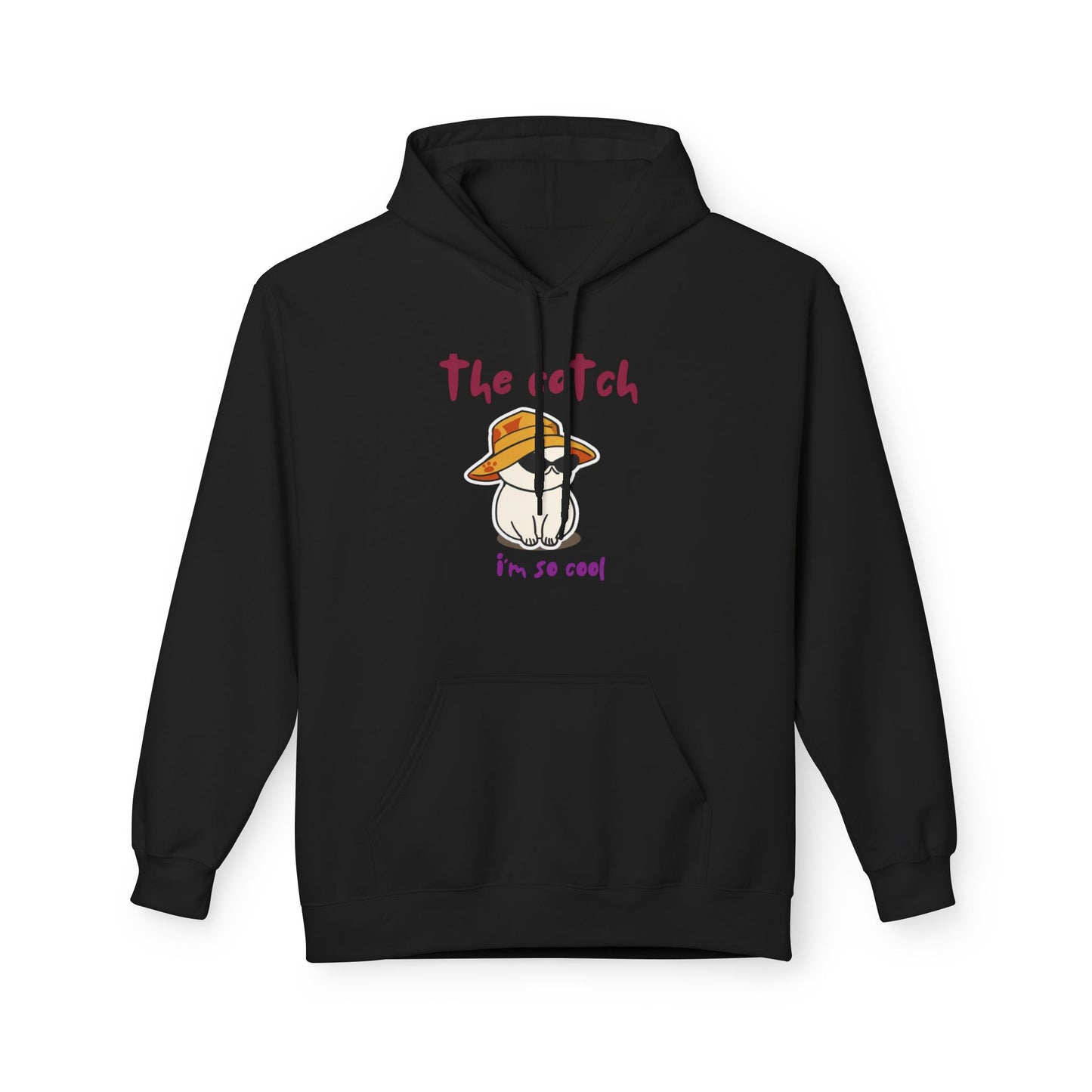 Cool Cat  Fleece Hoodie - The Catch Design