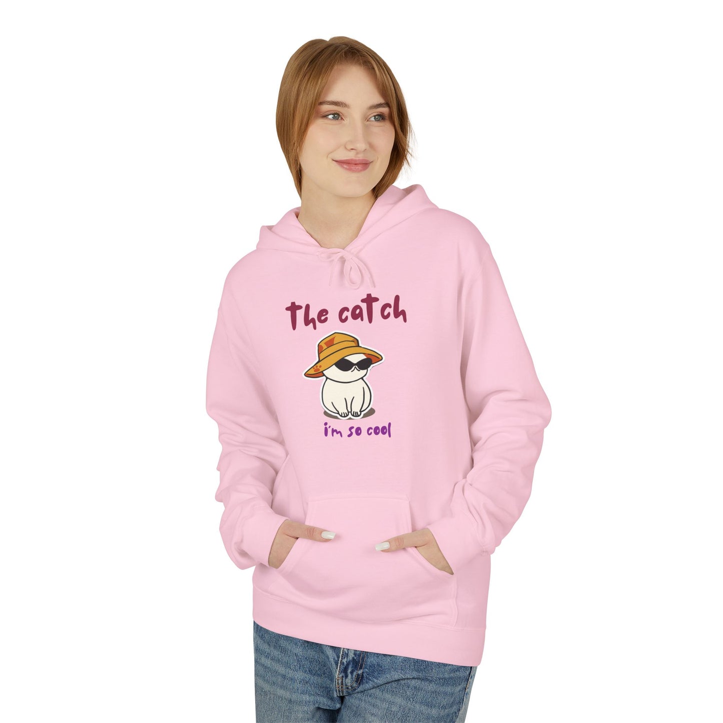 Cool Cat  Fleece Hoodie - The Catch Design
