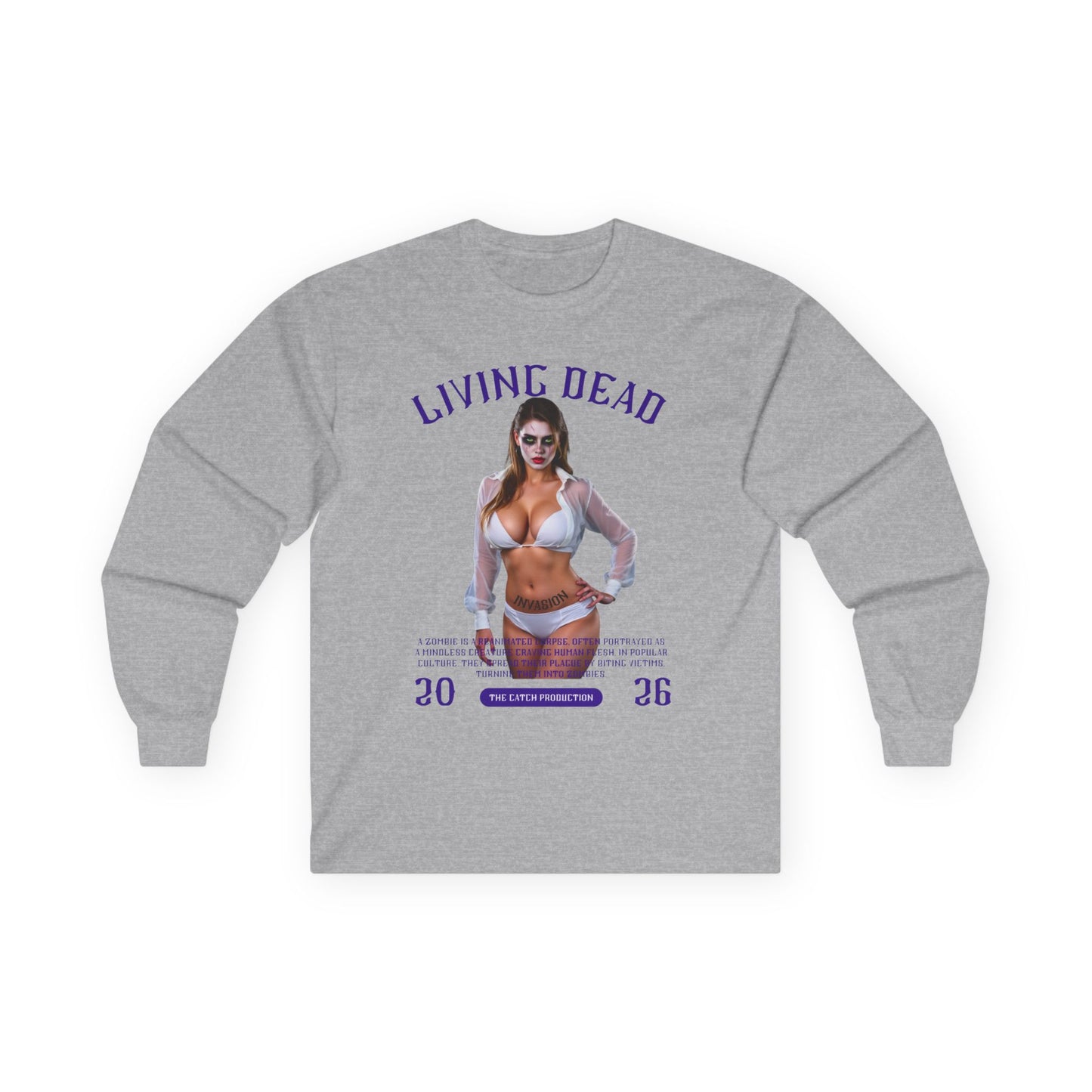 Living Dead Long Sleeve Tee - Trendy Horror Graphic Shirt - THE CATCH