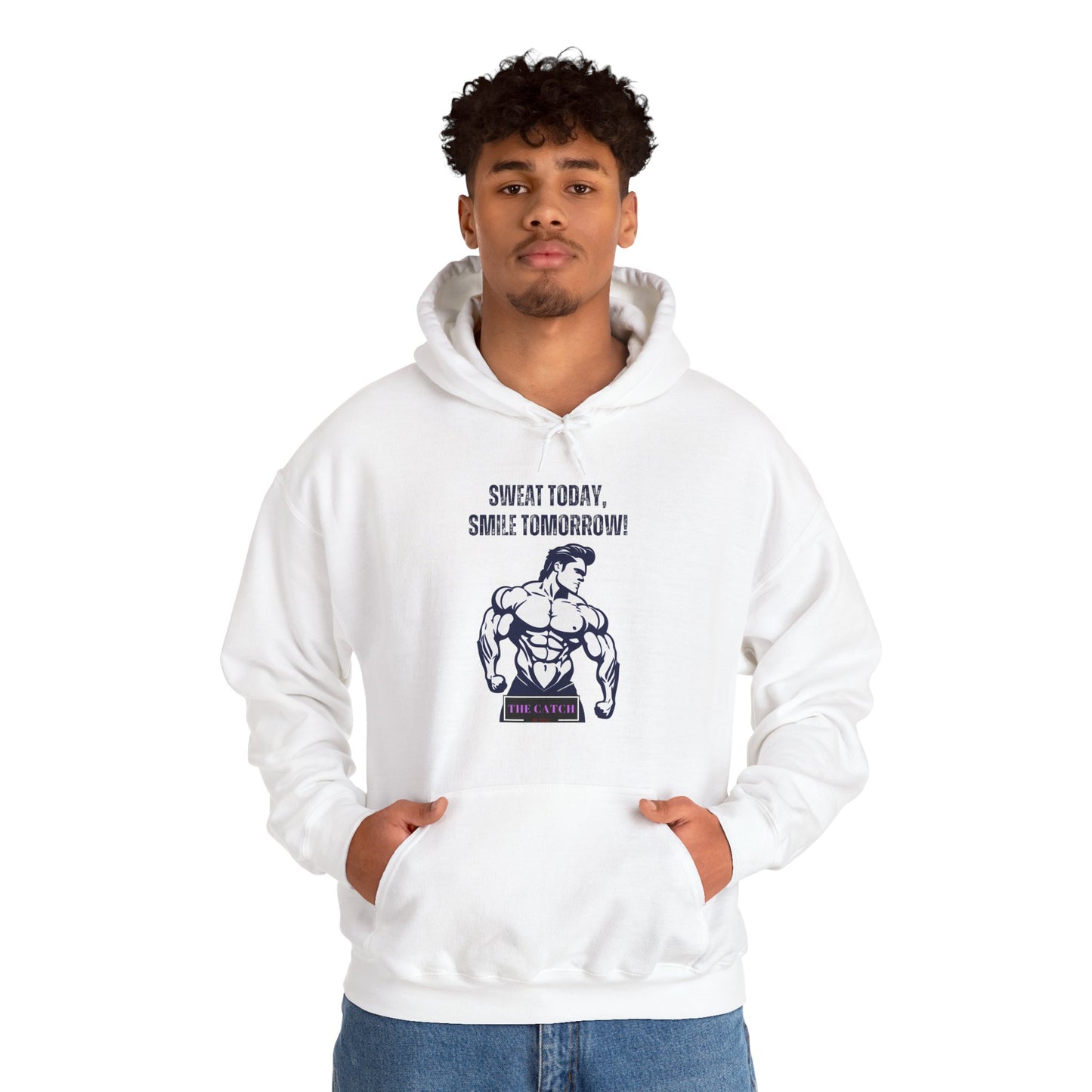Motivational Fitness Hoodie - Sweat Today, Smile Tomorrow! Gym Wear, Workout Motivation, Casual Sweatshirt - THE CATCH