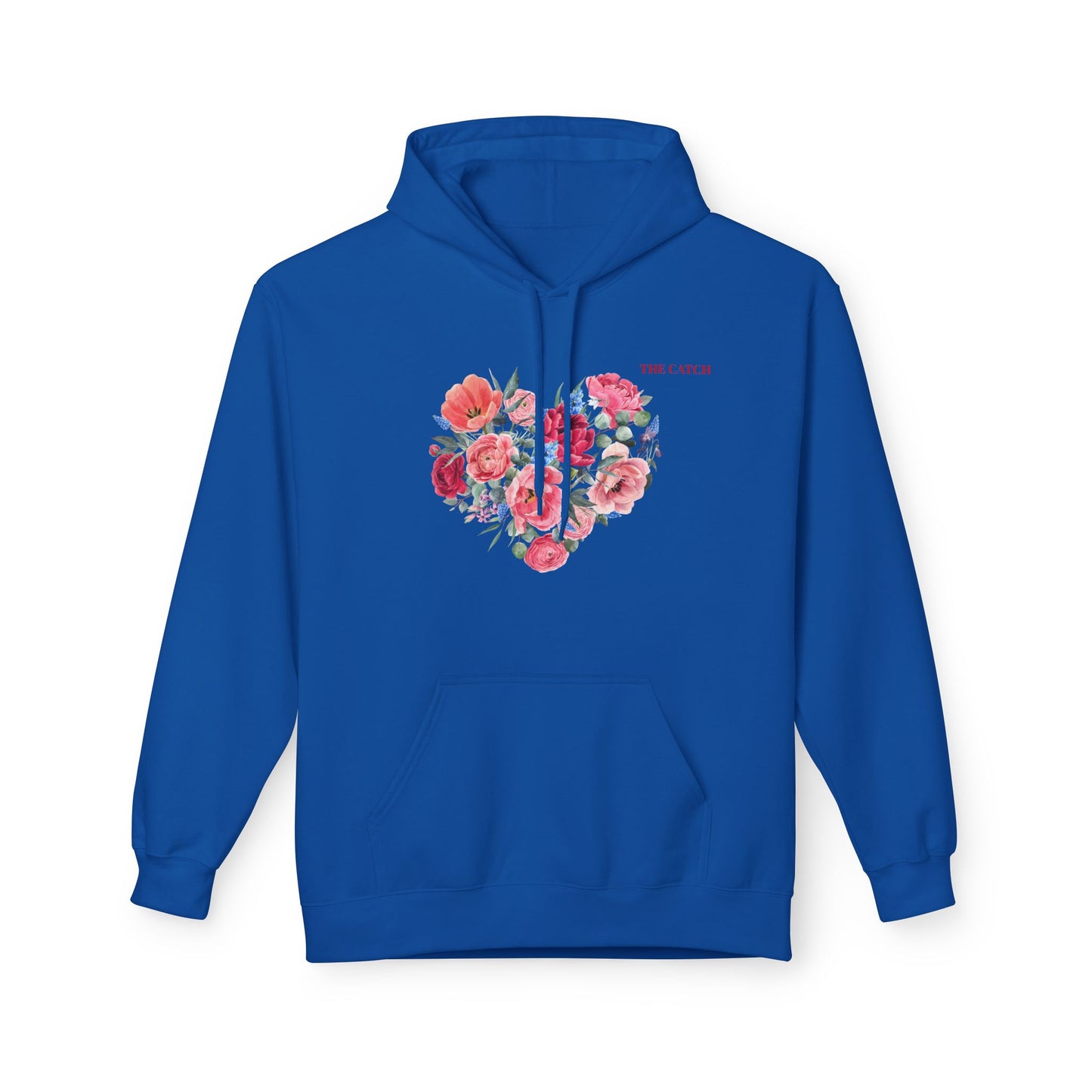 Floral Heart Fleece Hoodie - Softstyle Sweatshirt