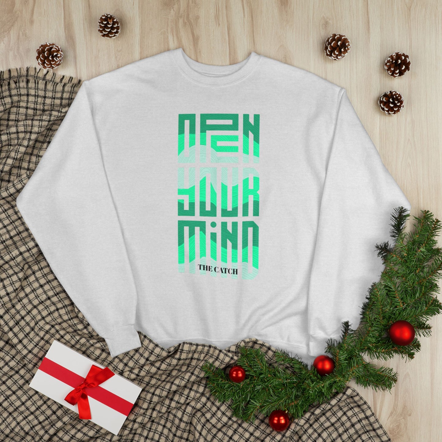 Open Your Mind Eco-Friendly Sweatshirt | Minimalist Graphic Crewneck - THE CATCH