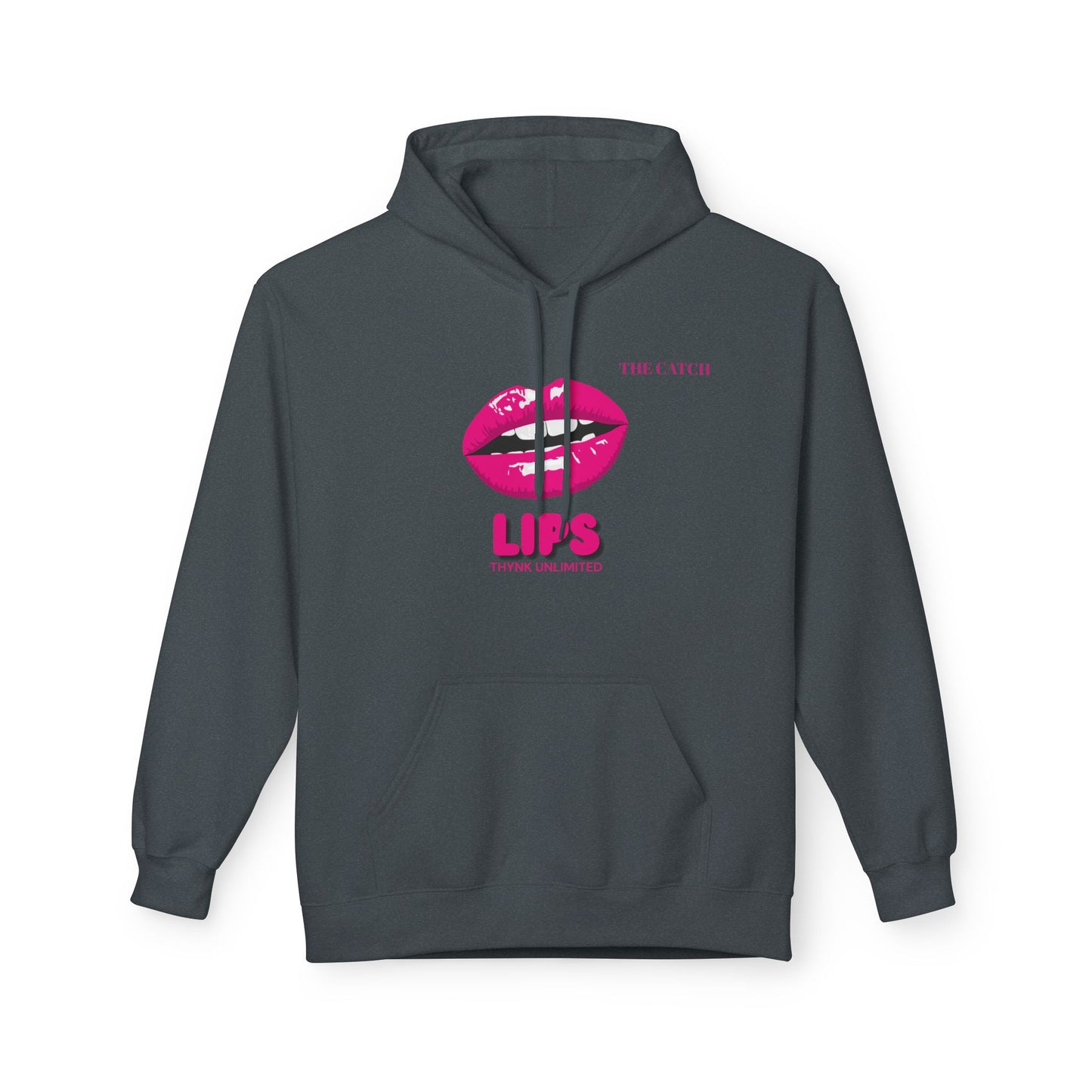 Fleece Hoodie with Chic Lip Design - Perfect for Casual Outings and Gifts