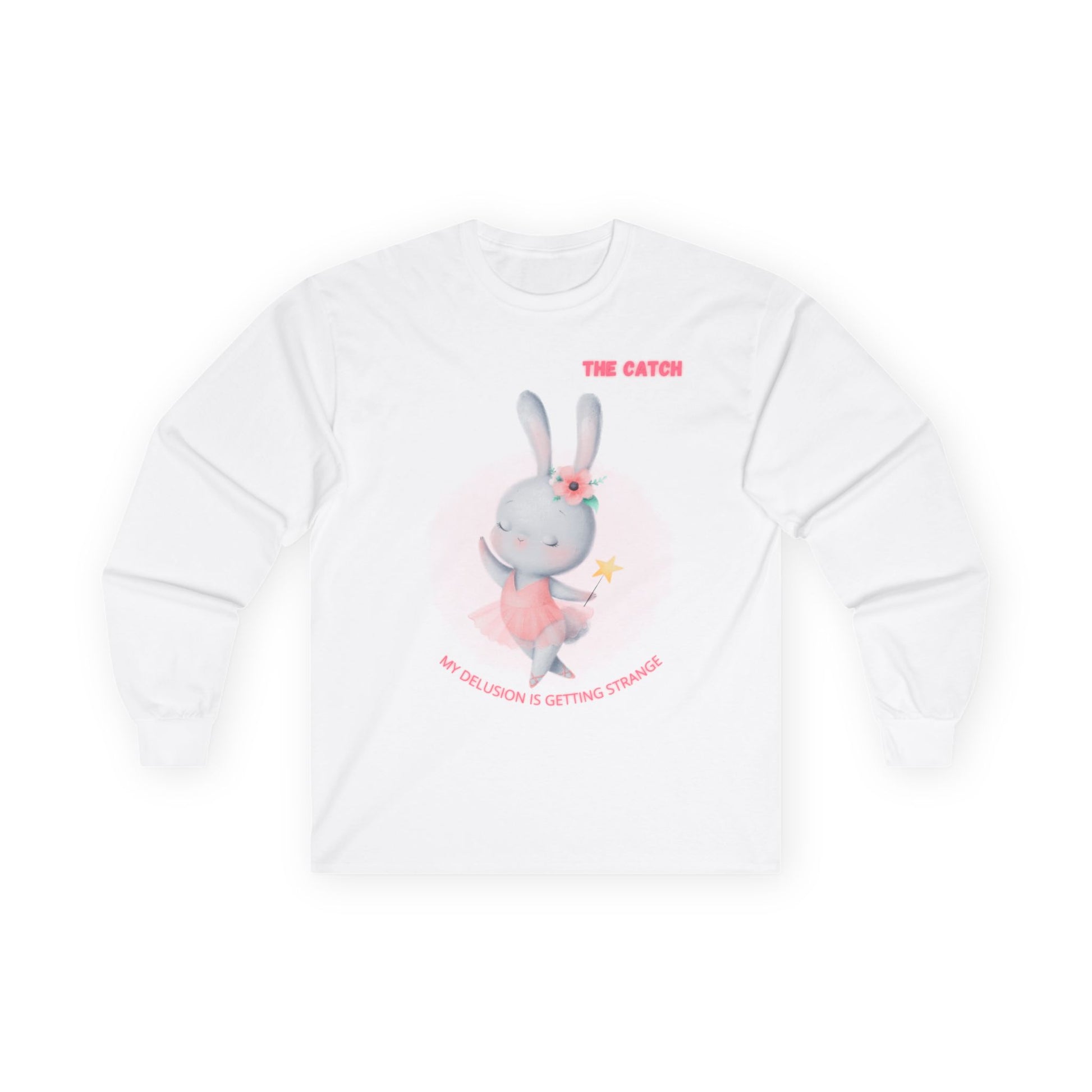 Whimsical Bunny Long Sleeve Tee - "The Catch" Shirt for Fun-Loving Souls - THE CATCH
