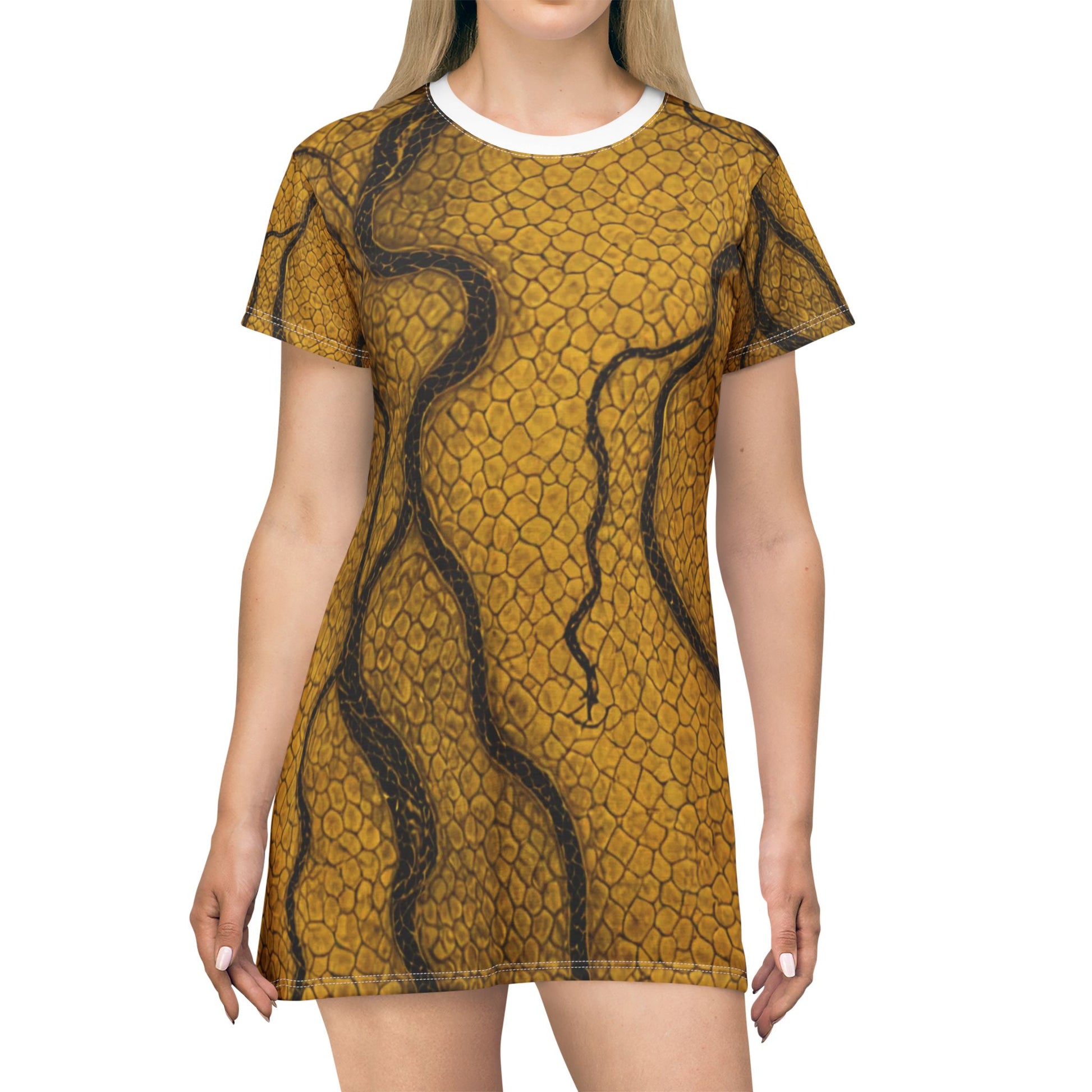 Stylish AOP T-Shirt Dress with Unique Pattern, Casual Wear for Summer, Everyday Fashion, Ideal for Festivals and Parties - THE CATCH