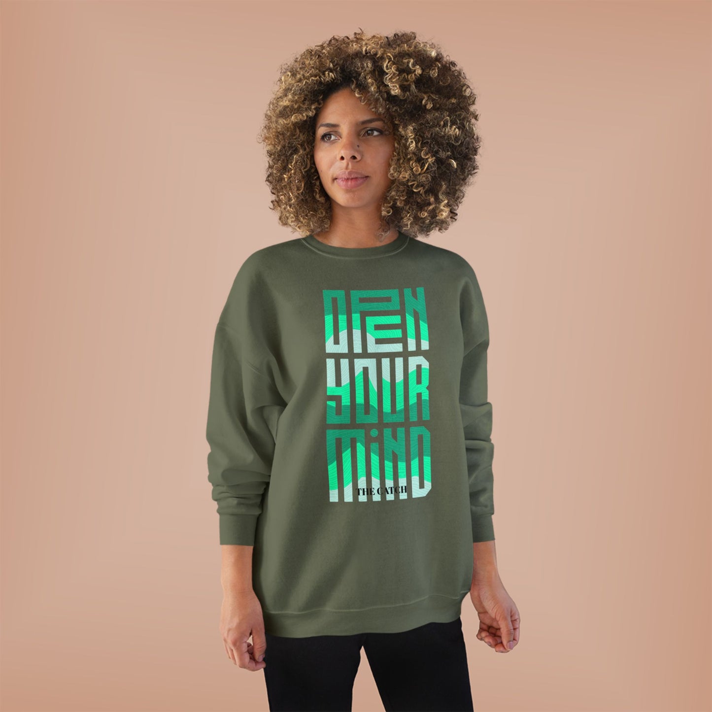 Open Your Mind  Eco-Friendly Sweatshirt | Minimalist Graphic Crewneck
