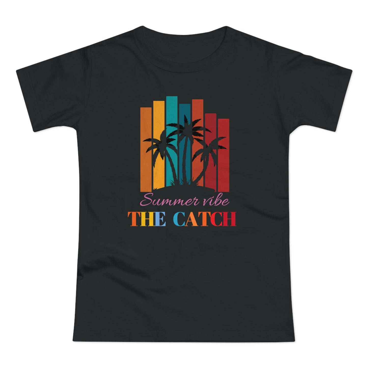 Summer Vibe Women's T-Shirt with Palm Design - THE CATCH