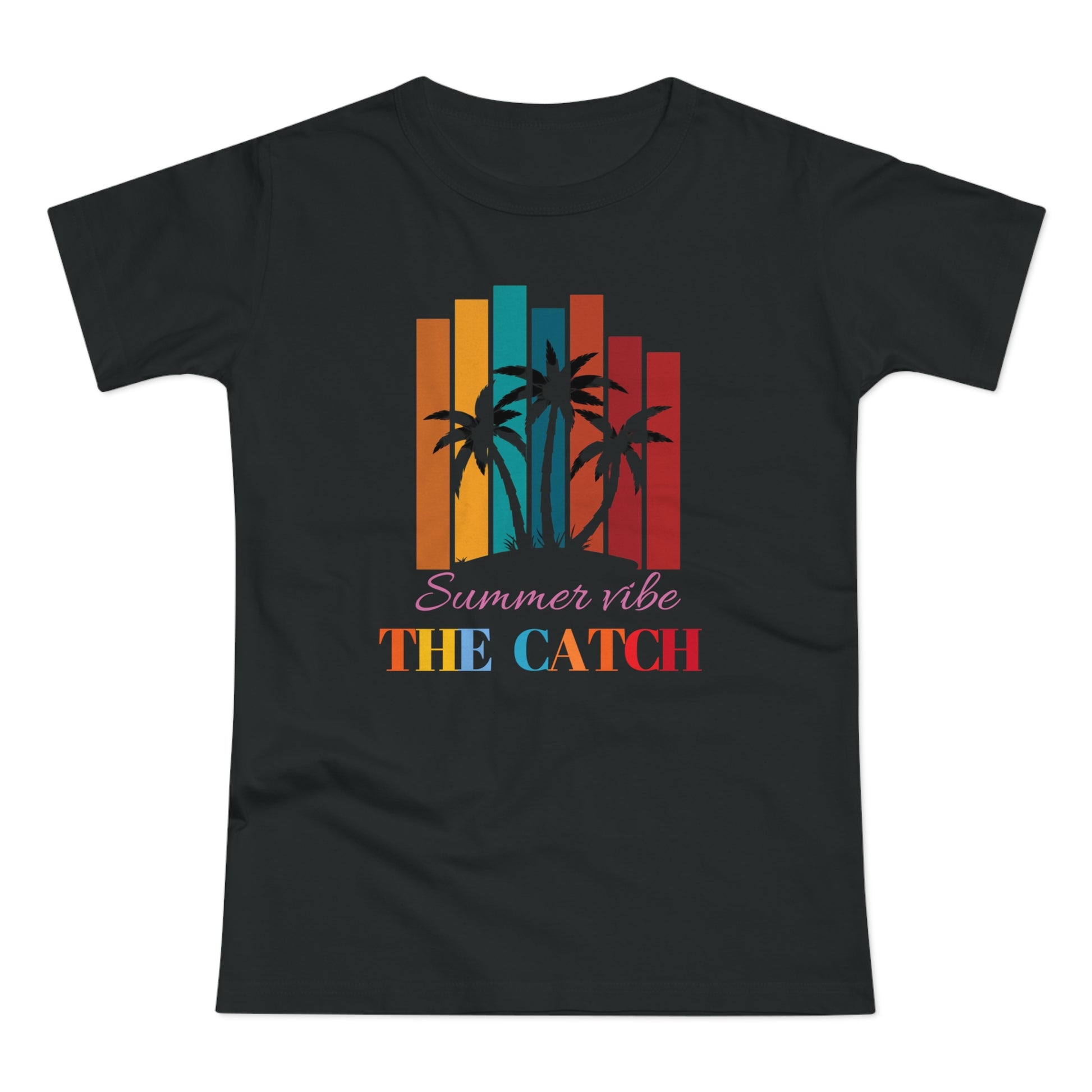 Summer Vibe Women's T-Shirt with Palm Design - THE CATCH