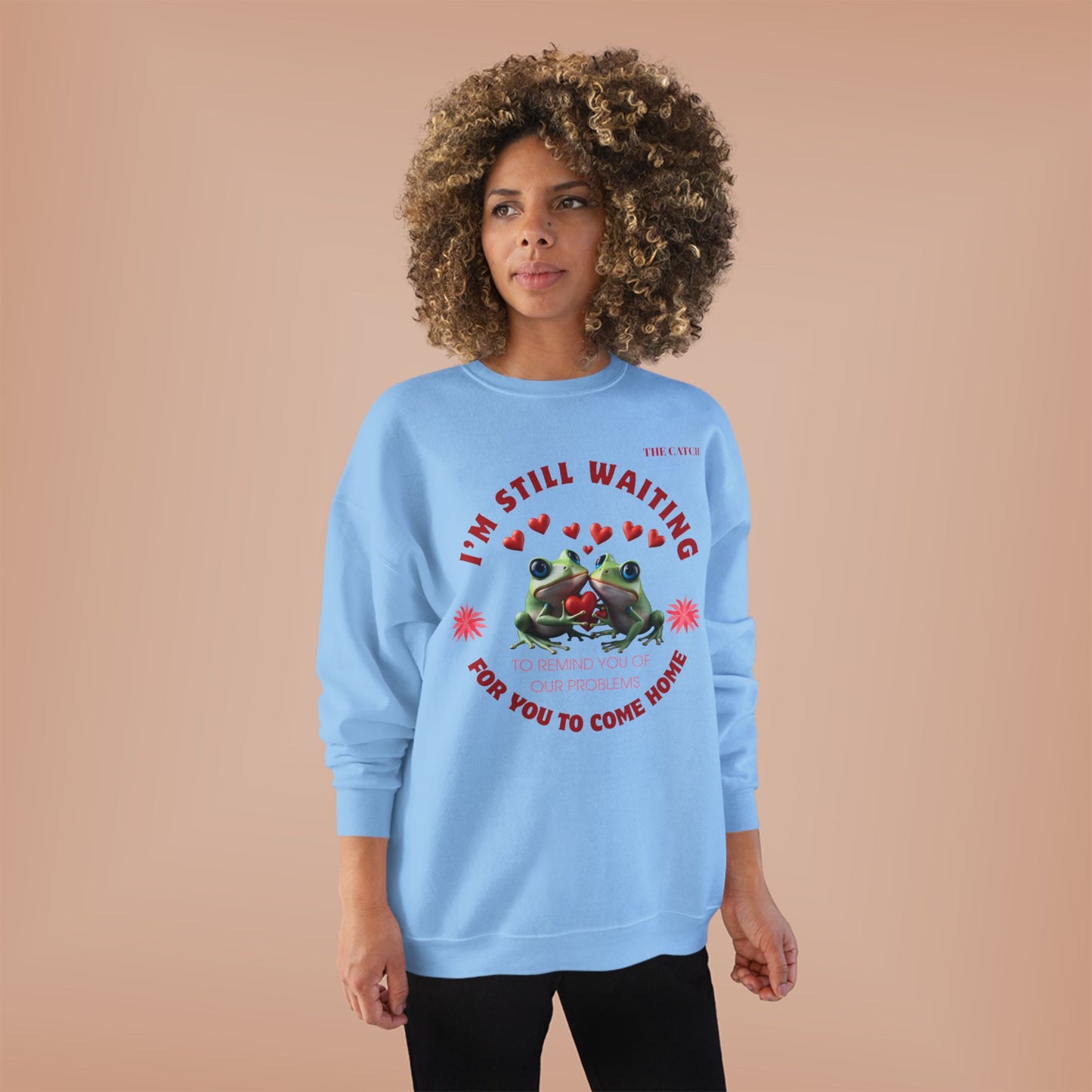 Eco-Friendly Frog Crewneck Sweatshirt - "I’m Still Waiting for You to Come Home"