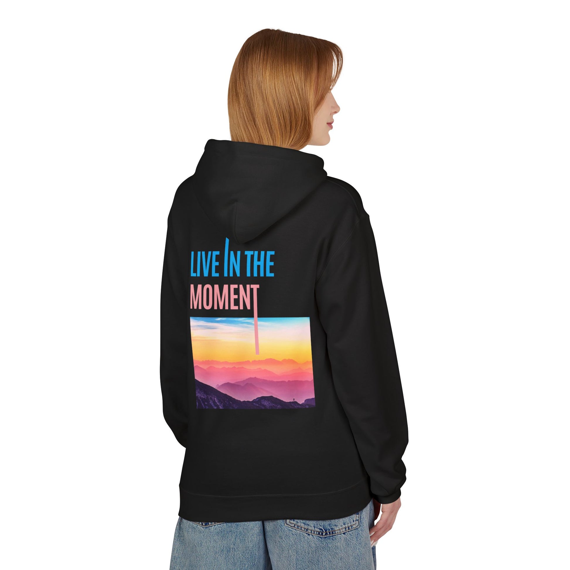 Midweight Hoodie - "Live in the Moment" Casual Fleece Sweatshirt - THE CATCH