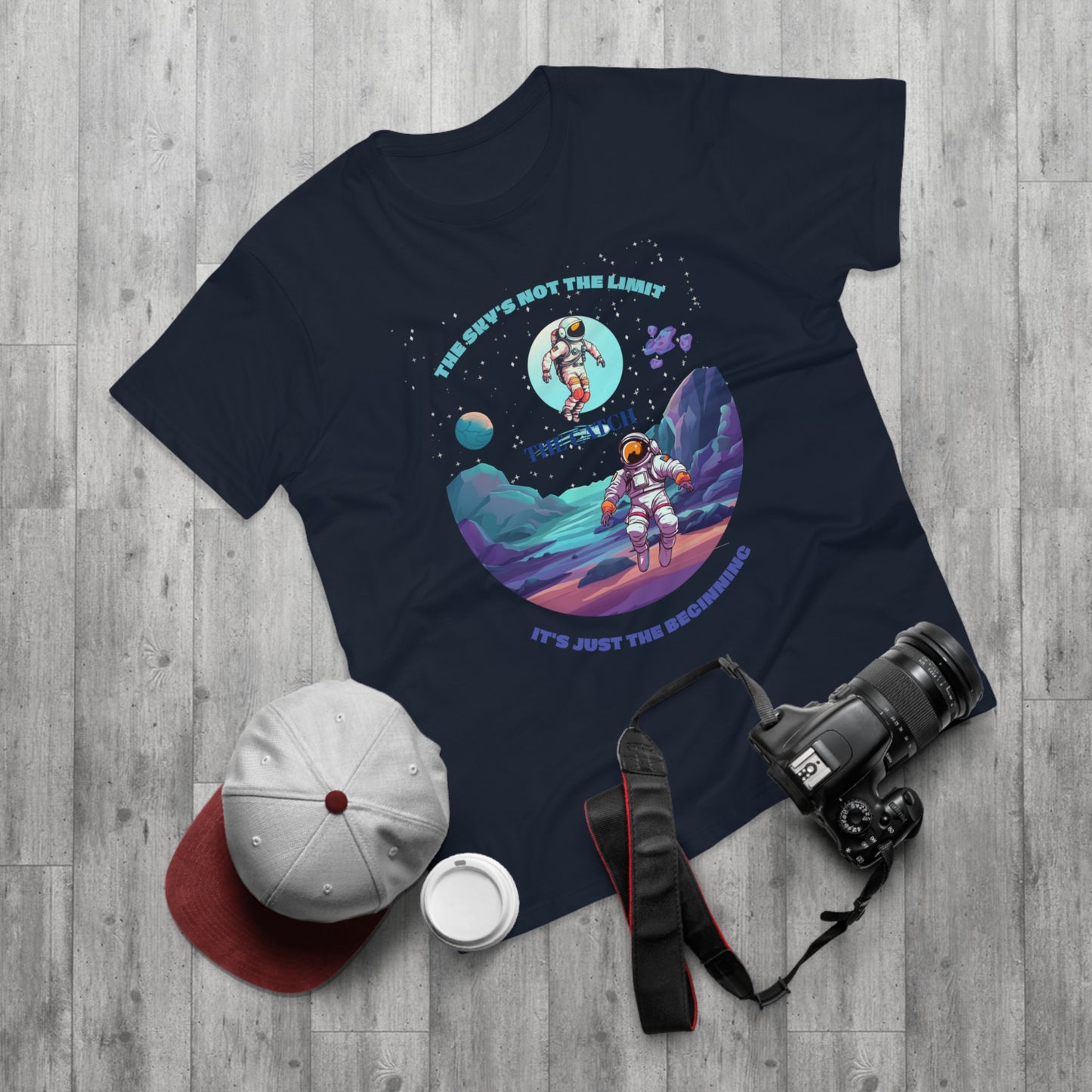 Astronaut Adventure Men's T-Shirt - 'The Sky's Not the Limit, It's Just the Beginning'
