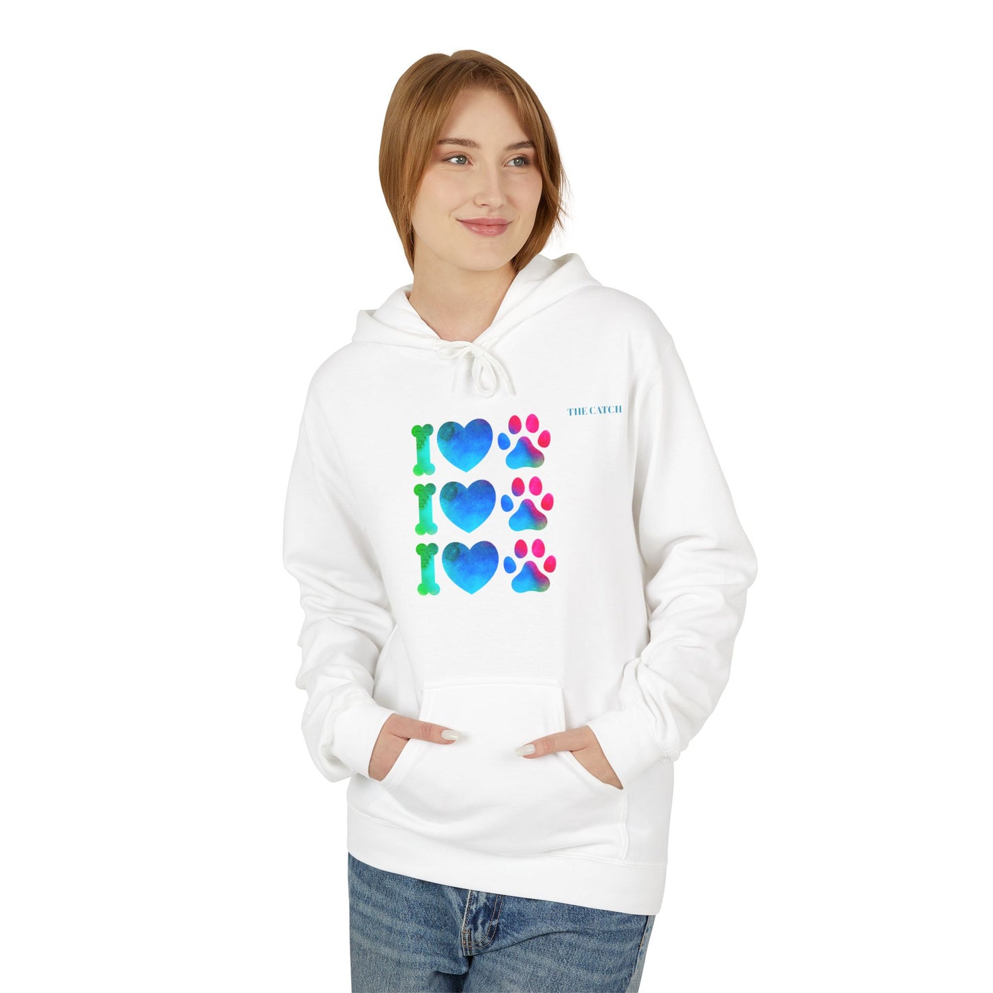 I Love Pets  Midweight Softstyle Fleece Hoodie – Perfect Gift for Animal Lovers