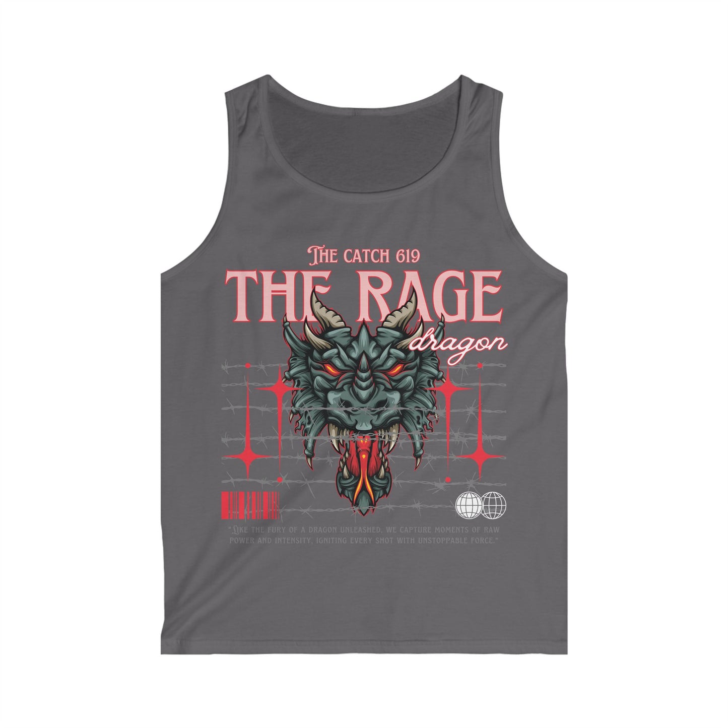 Men's Dragon Rage Tank Top - Bold Graphic Tee for Summer Adventures - THE CATCH