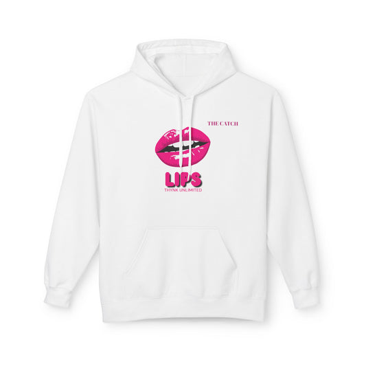 Fleece Hoodie with Chic Lip Design - Perfect for Casual Outings and Gifts