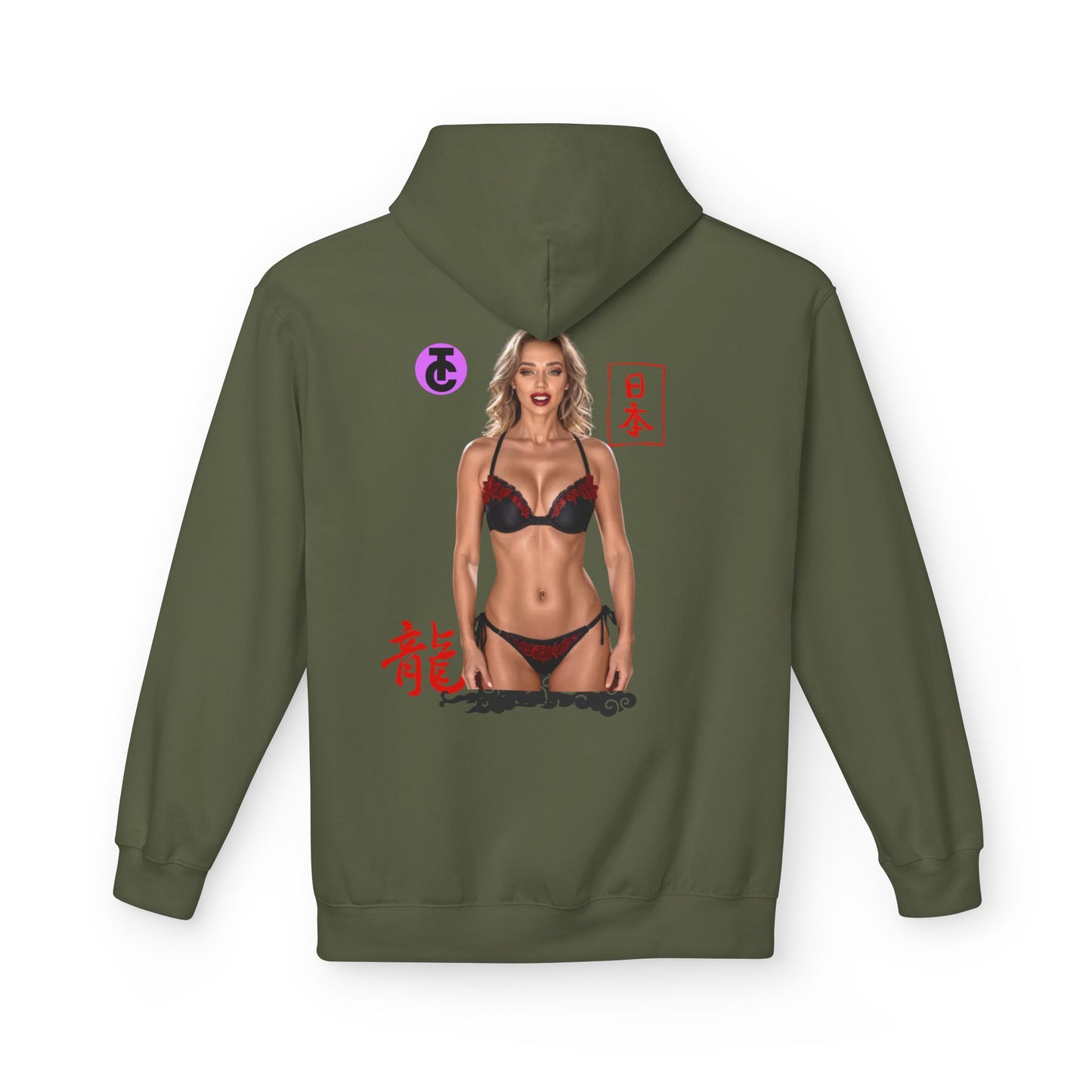 Midweight Softstyle Fleece Hoodie - Vibrant Japanese-Inspired Design