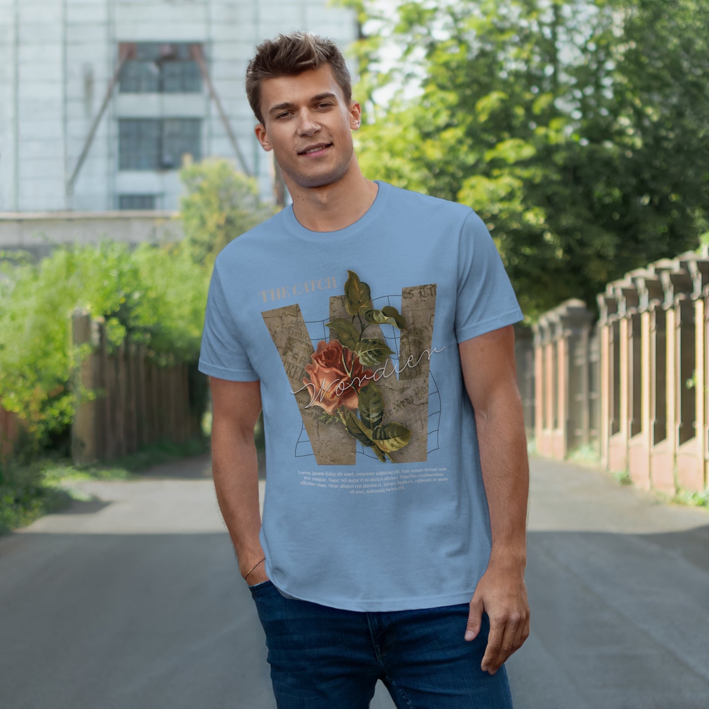 Wonder Floral Single Jersey T-Shirt - Vintage Aesthetic - THE CATCH