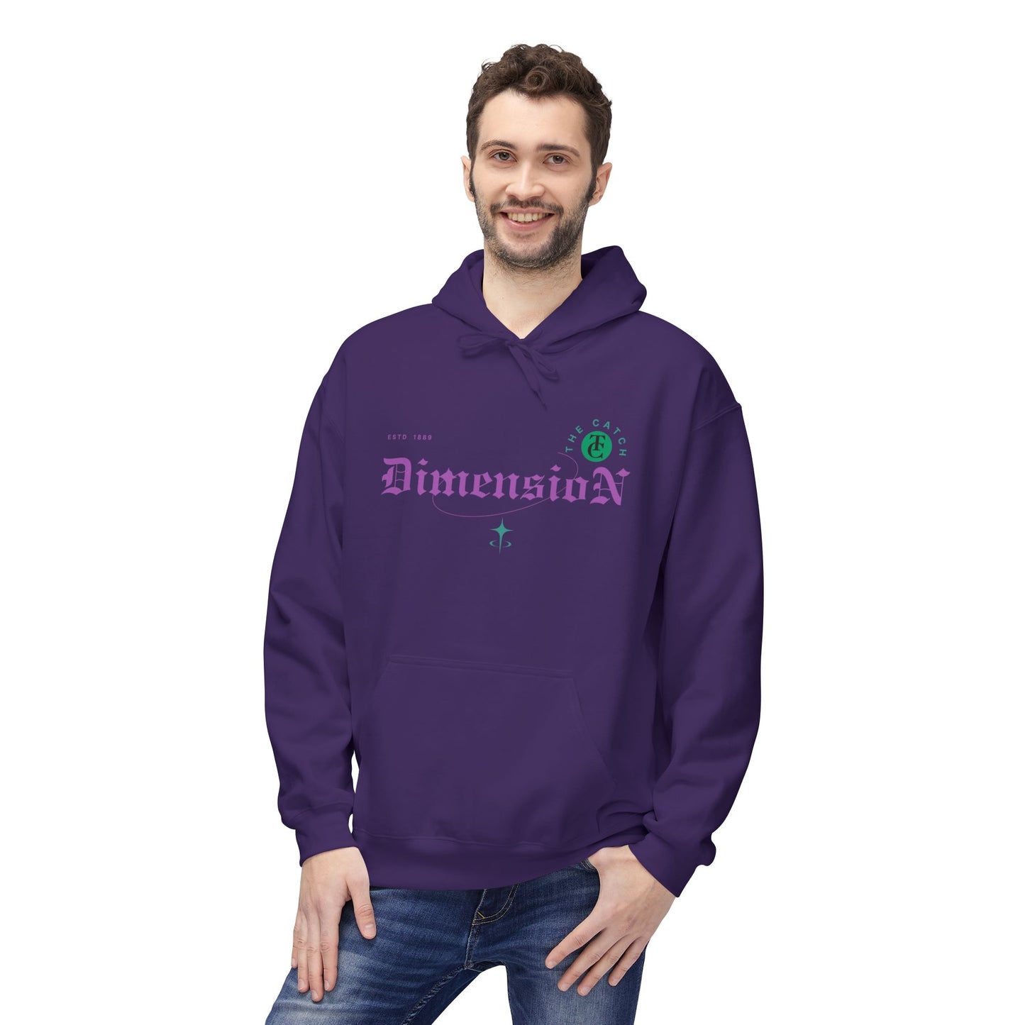 Cosmic Dimension Hoodie | Softstyle Fleece Wear, Unique Graphic Pullover, Gift for Astronomers, Casual Streetwear