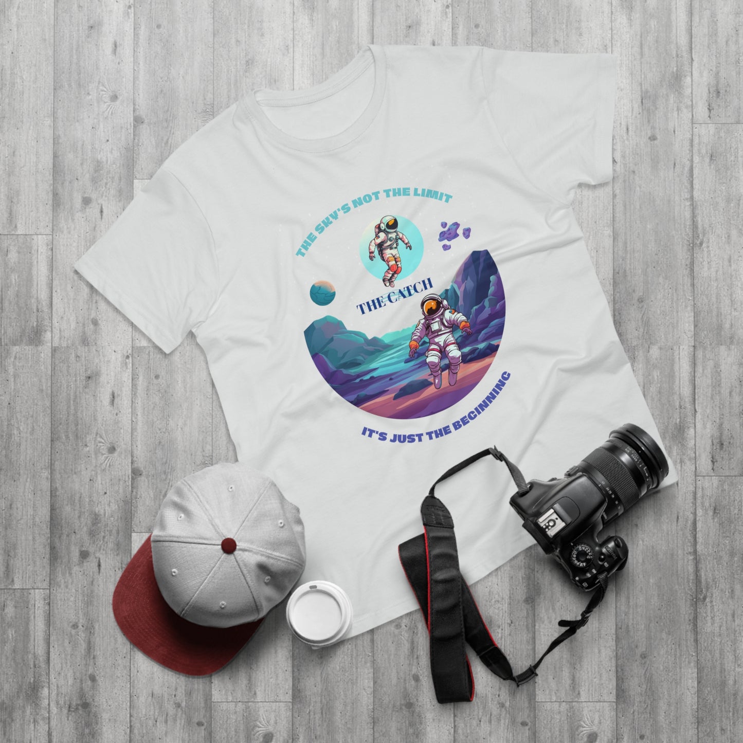 Astronaut Adventure Men's T-Shirt - 'The Sky's Not the Limit, It's Just the Beginning'