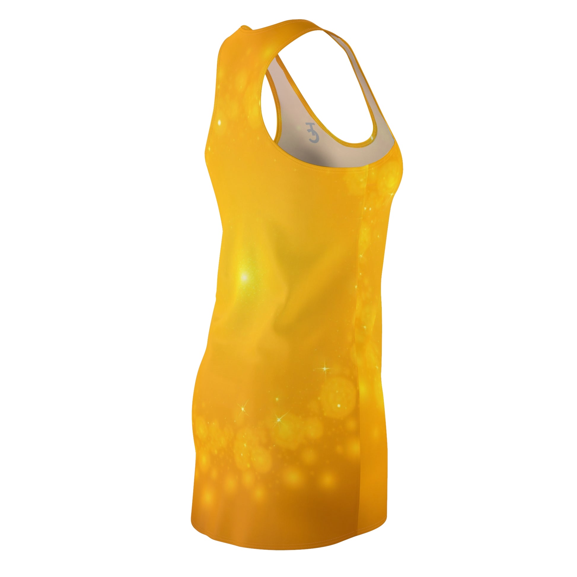 Women's Racerback Dress - Cheerful Yellow Sparkle, Summer Dress, Gift for Her, Party Dress, Casual Wear - THE CATCH
