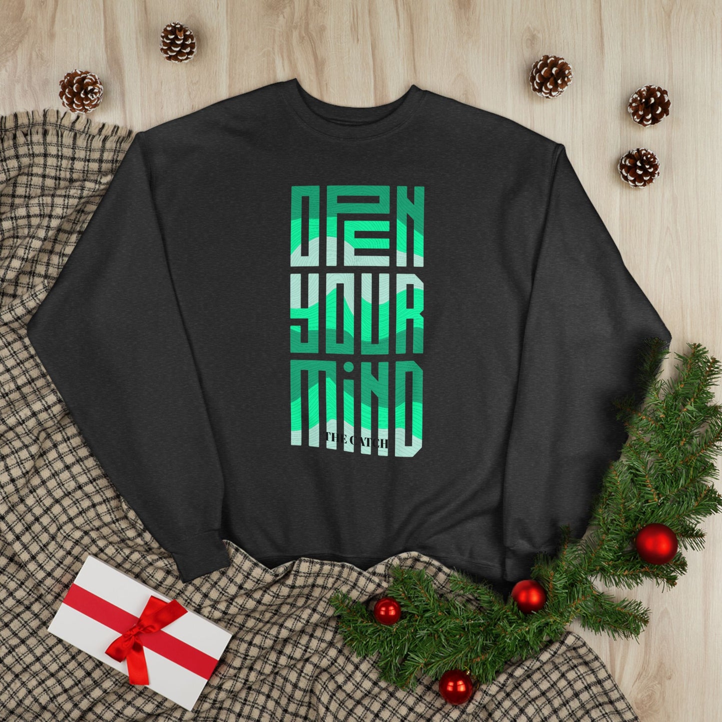 Open Your Mind Eco-Friendly Sweatshirt | Minimalist Graphic Crewneck - THE CATCH