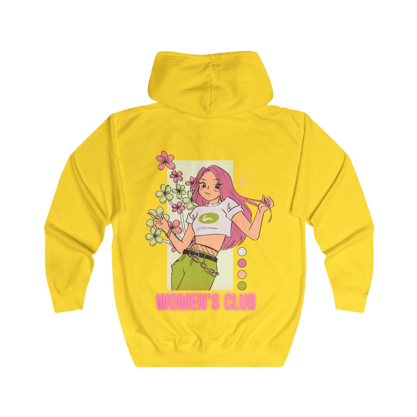 Trendy Women's Club Zip Hoodie - Floral Graphic, Comfortable Full Zip Design - THE CATCH