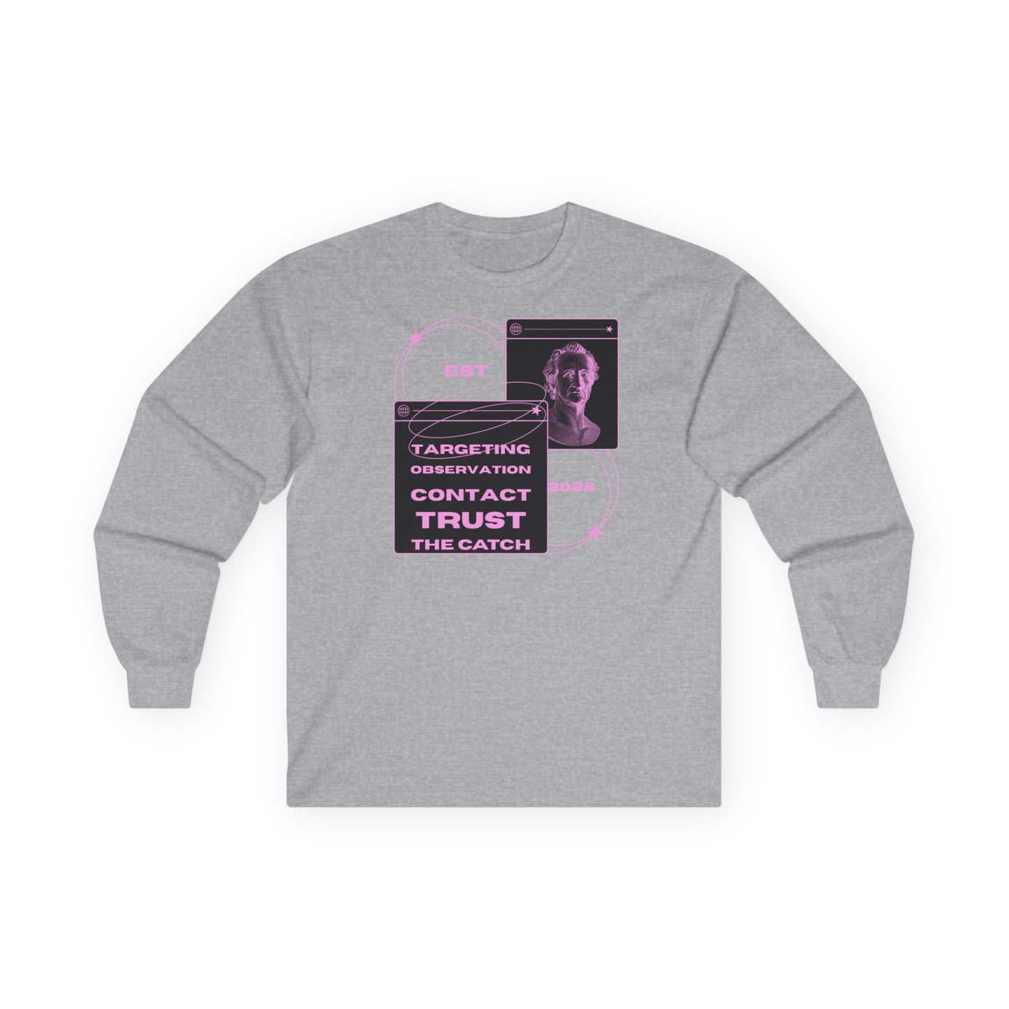 Retro Graphic Long Sleeve Tee - Trust the Catch - Ideal for Casual Outings & Events - THE CATCH
