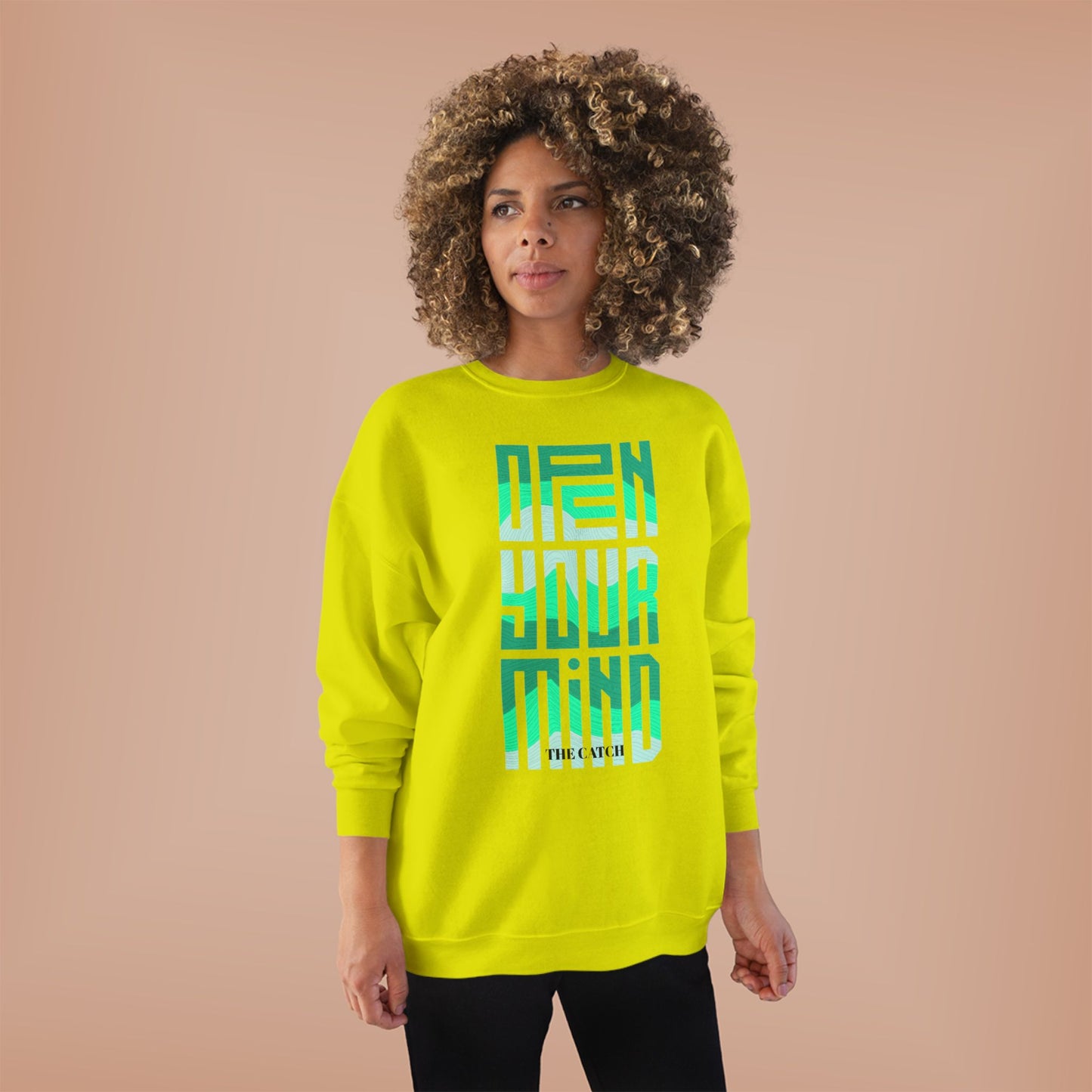 Open Your Mind  Eco-Friendly Sweatshirt | Minimalist Graphic Crewneck