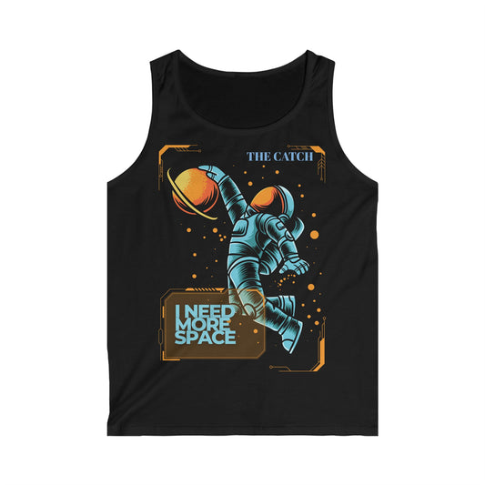 Men's Softstyle Tank Top - 'Need More Space' Astronaut Graphic