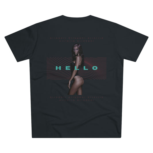 Trendy Men's Modern-fit Tee - 'The Catch' & 'Hello' Graphic Design - THE CATCH