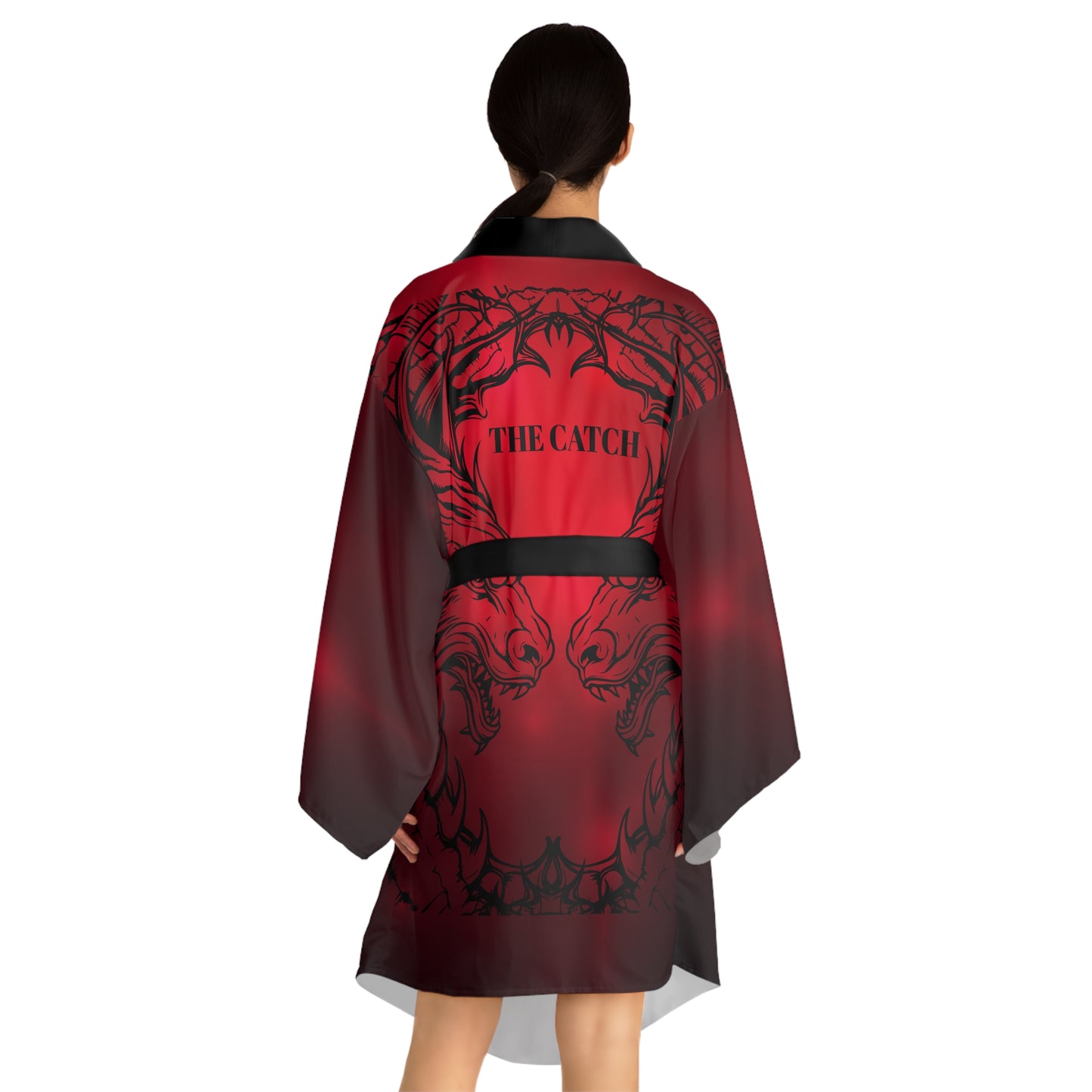 Elegant Red Long Sleeve Kimono Robe | Luxurious Loungewear, Relaxation Gift, Spa Day Essential, Holiday Comfort - THE CATCH