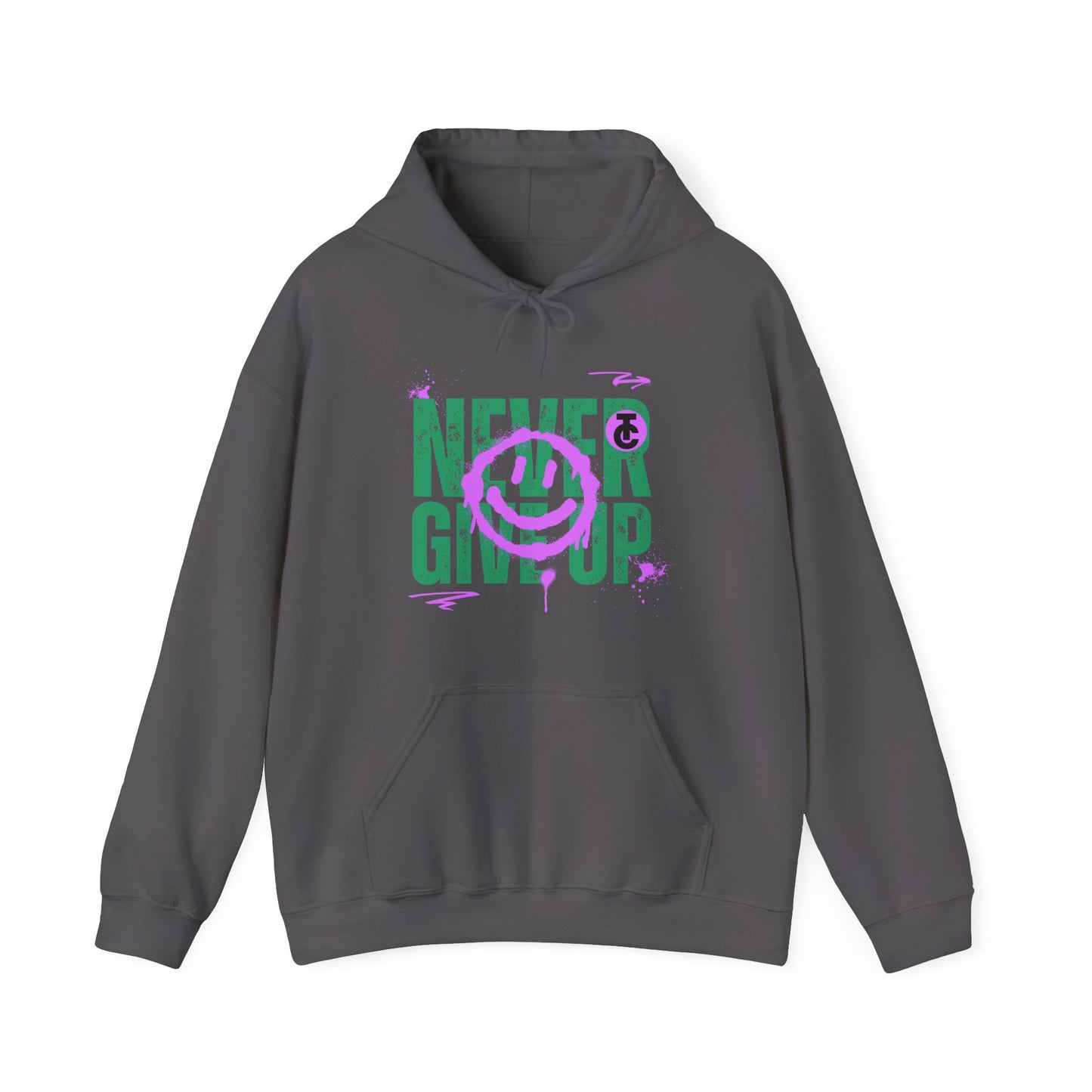 Motivational Sweatshirt - "Never Give Up" Hoodie, Cozy Gift for Friends, Inspirational Apparel, Perfect for Any Occasion - THE CATCH