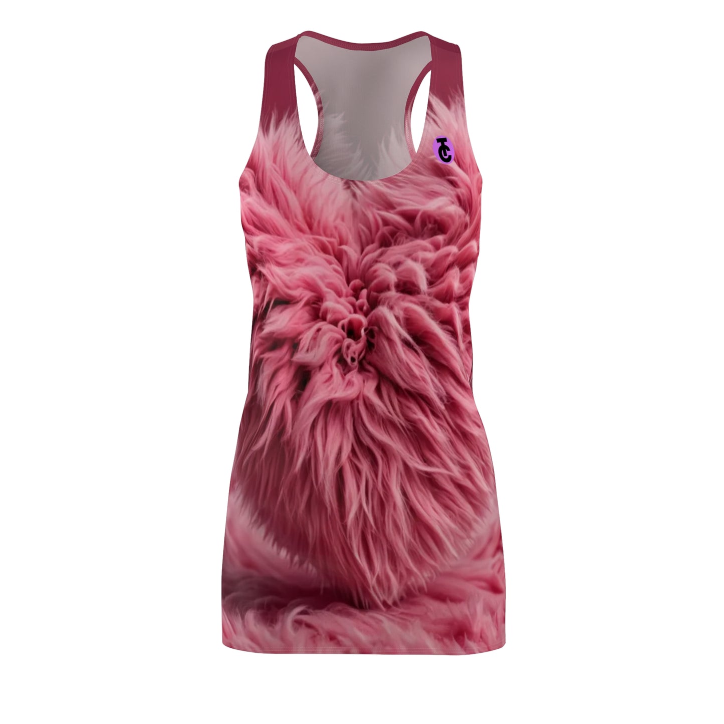 Cozy Fuzzy Pink Cut & Sew Racerback Dress, Summer Dress, Casual Dress, Cute Lounge Wear, Gift for Her, Beach Dress - THE CATCH