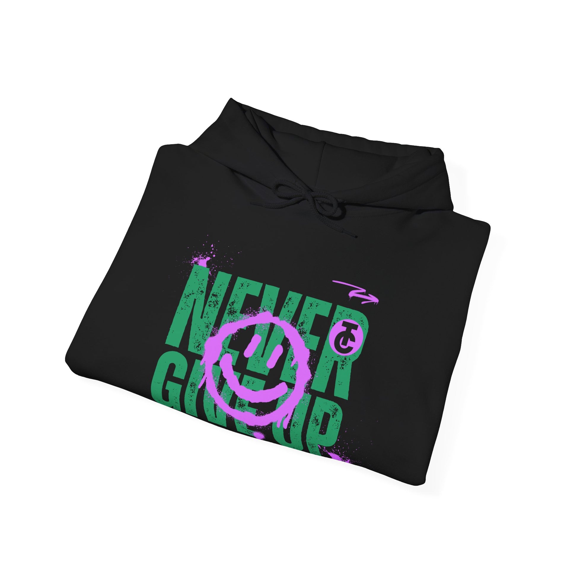 Motivational Sweatshirt - "Never Give Up" Hoodie, Cozy Gift for Friends, Inspirational Apparel, Perfect for Any Occasion - THE CATCH