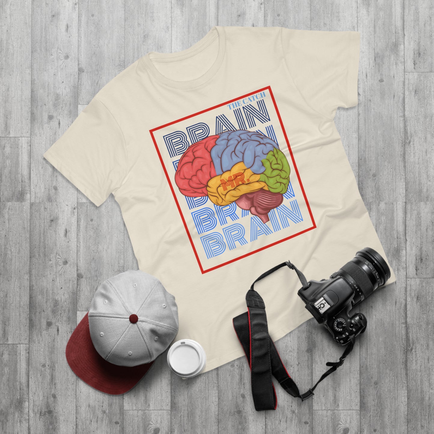 Colorful Brain Graphic T-Shirt - Unique Menswear for Science Lovers